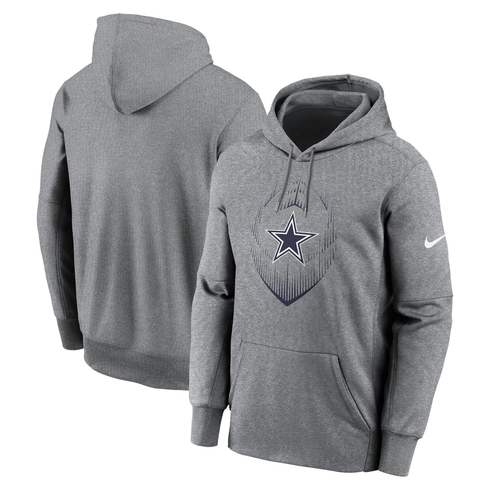 Dallas Cowboys Icon Performance Pullover Hoodie - Heather Gray