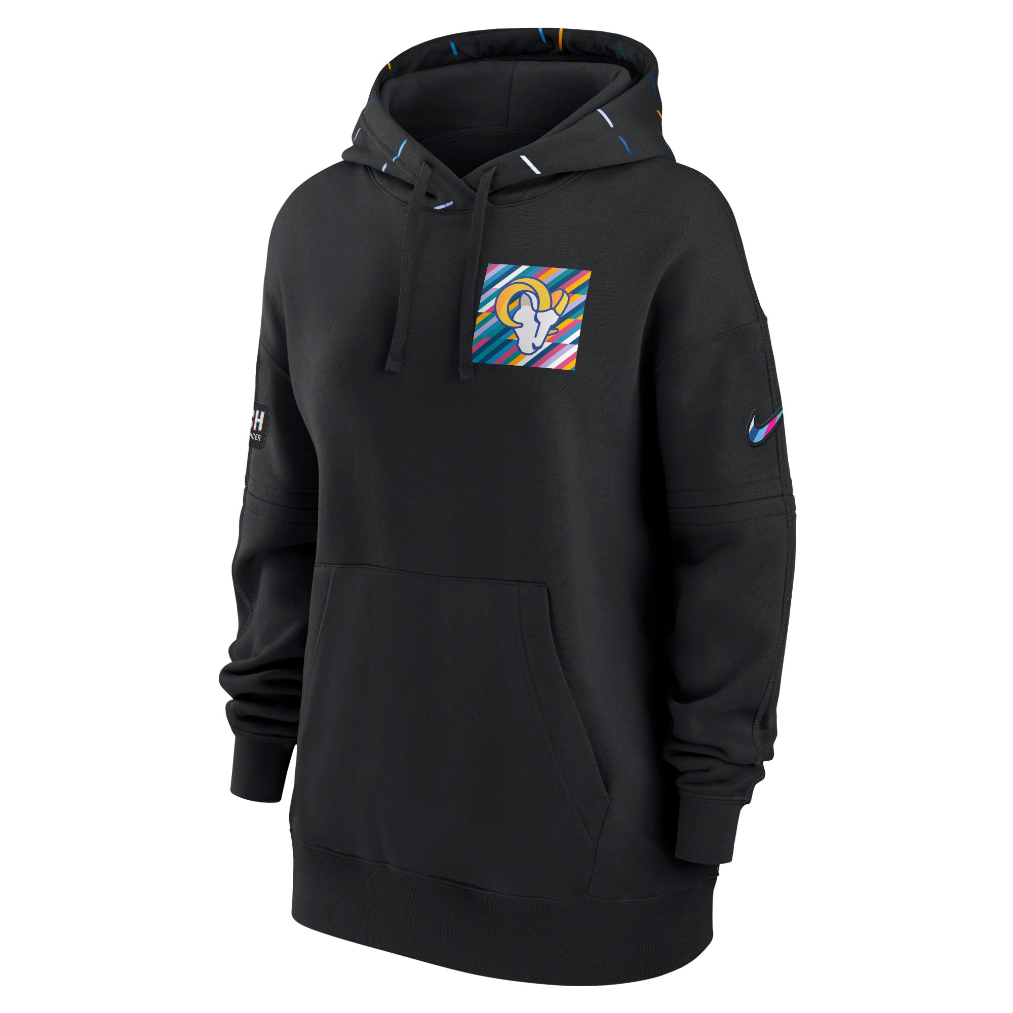 Los Angeles Rams  Women's 2023  Crucial Catch Club Pullover Hoodie - Black