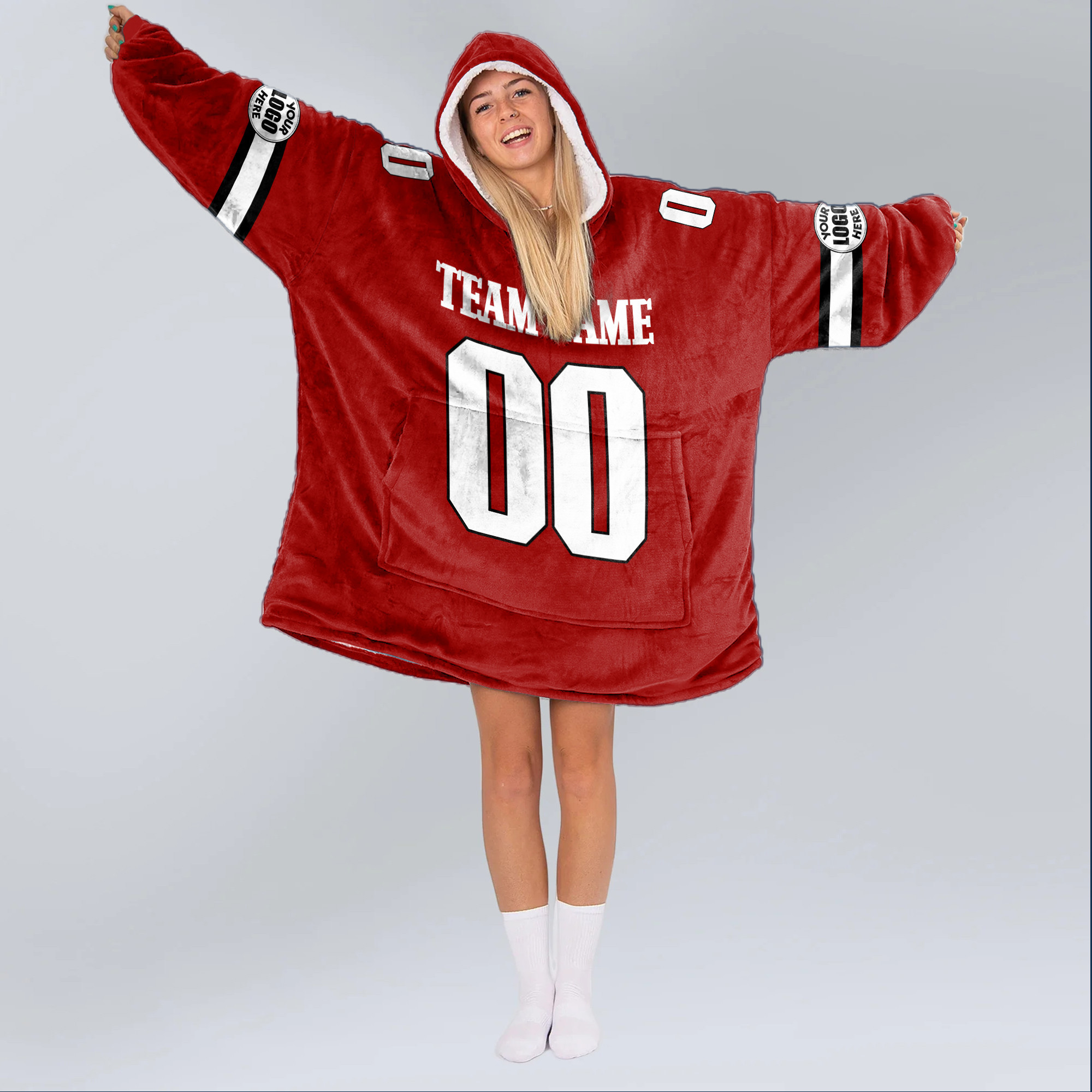 Adult Custom Blanket Hoodie Indiana Inspired Color