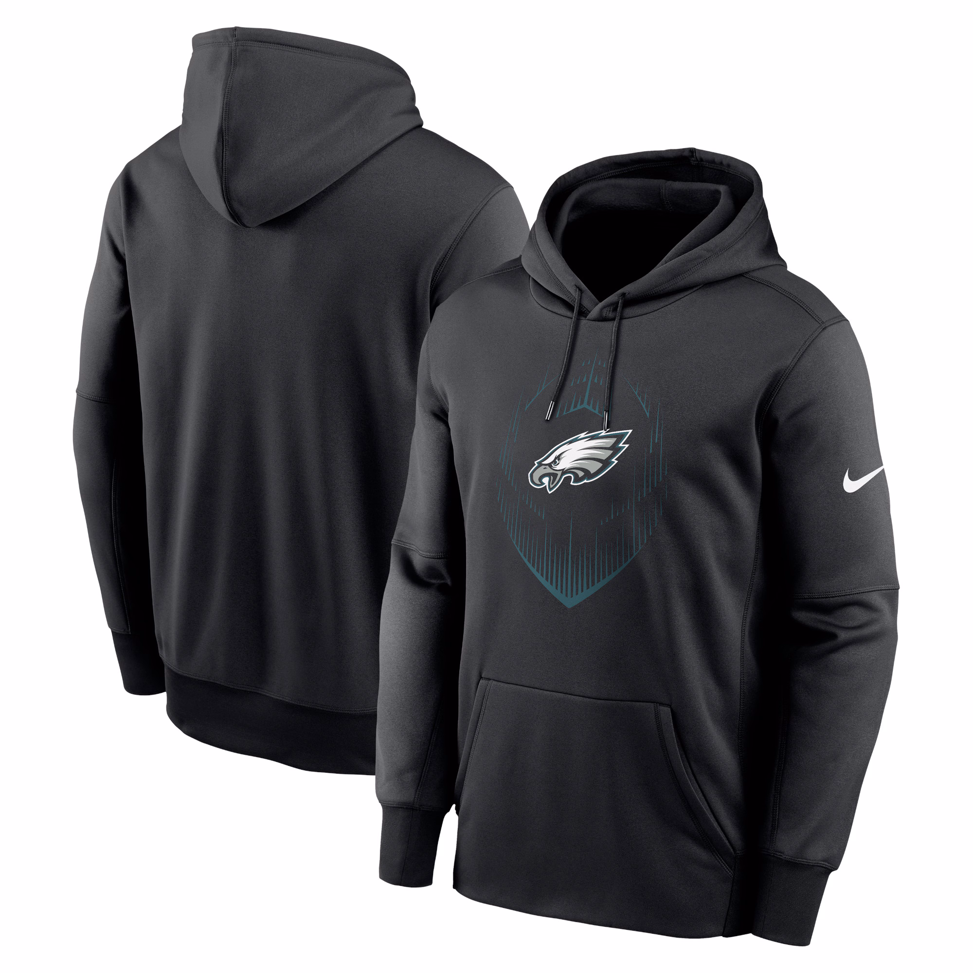 Philadelphia Eagles Icon Performance Pullover Hoodie - Black