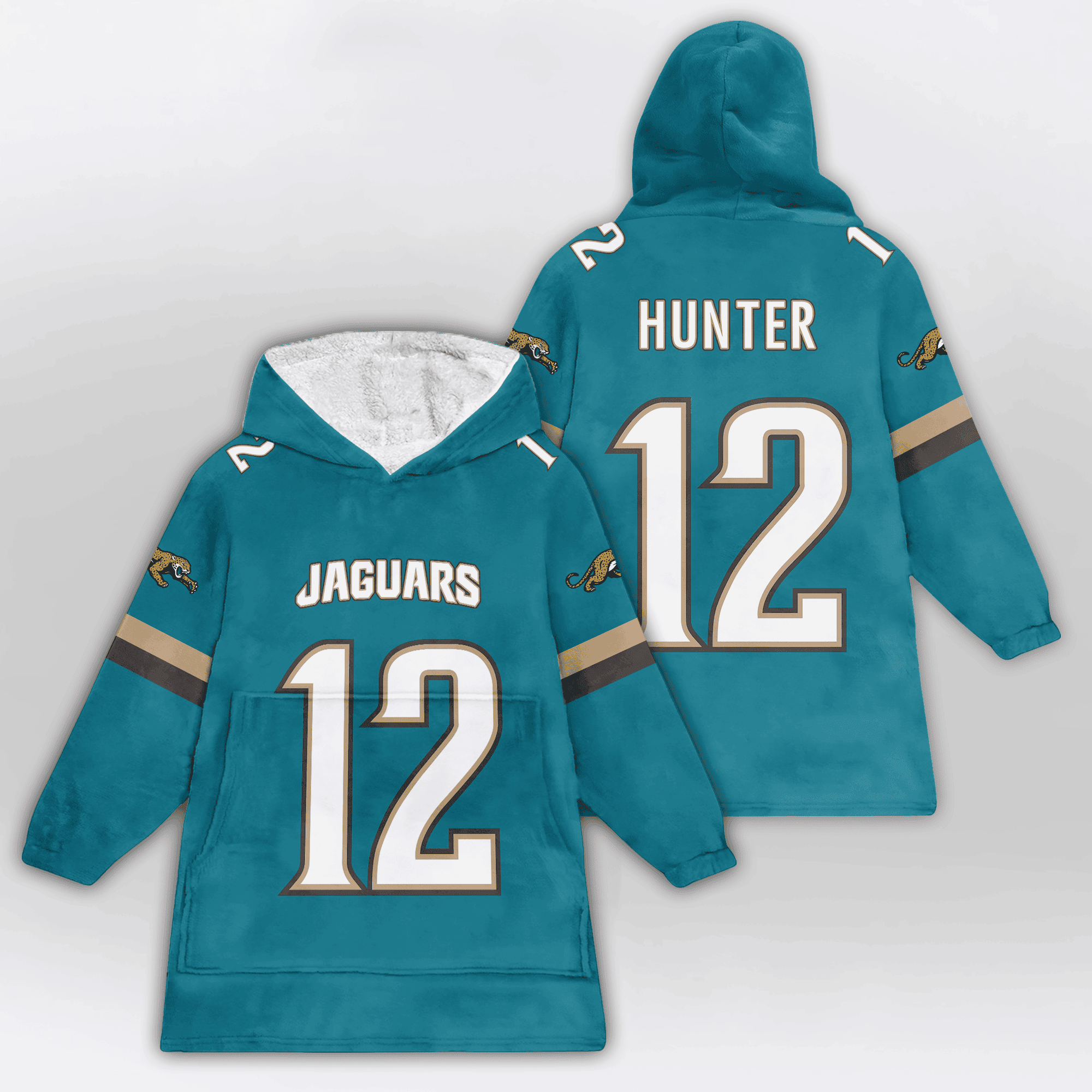 Adult 12 Jacksonville Football Unisex Blanket Hoodie