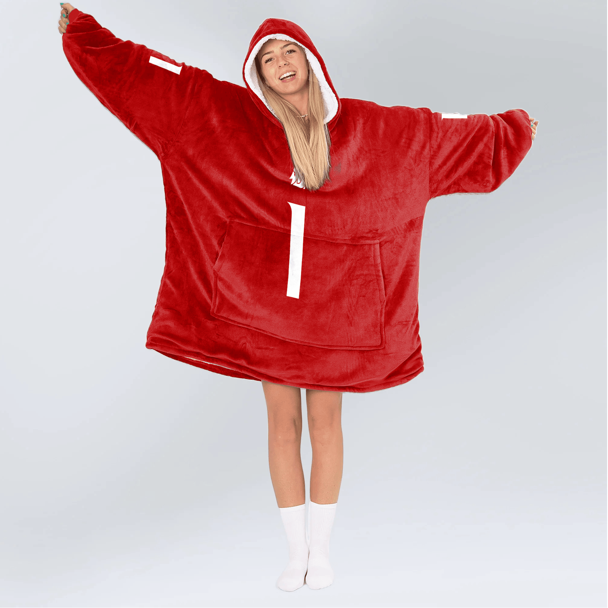 Adult #1 Washington State Football Unisex Blanket Hoodie