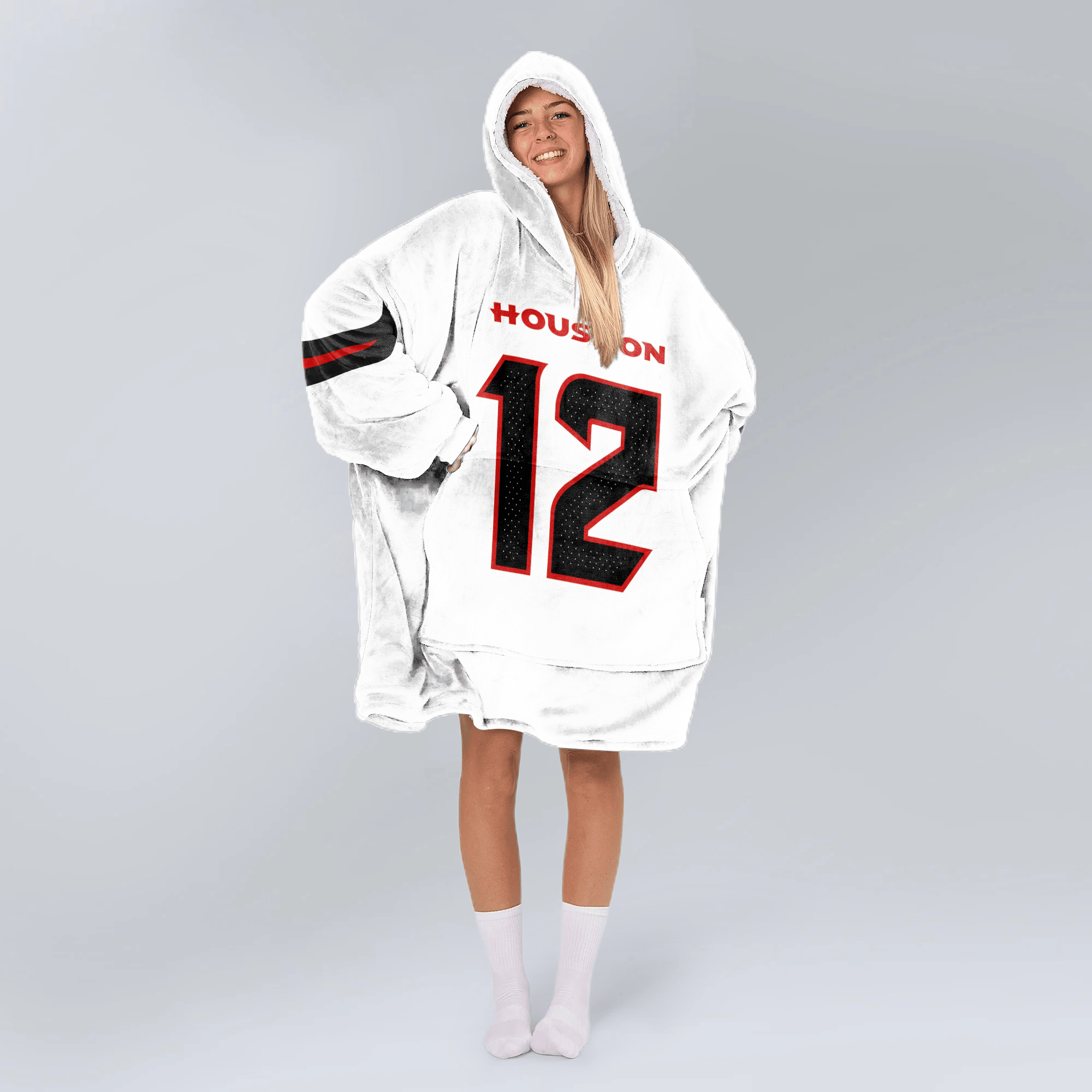 Adult N.C 12 Houston Football Unisex Blanket Hoodie