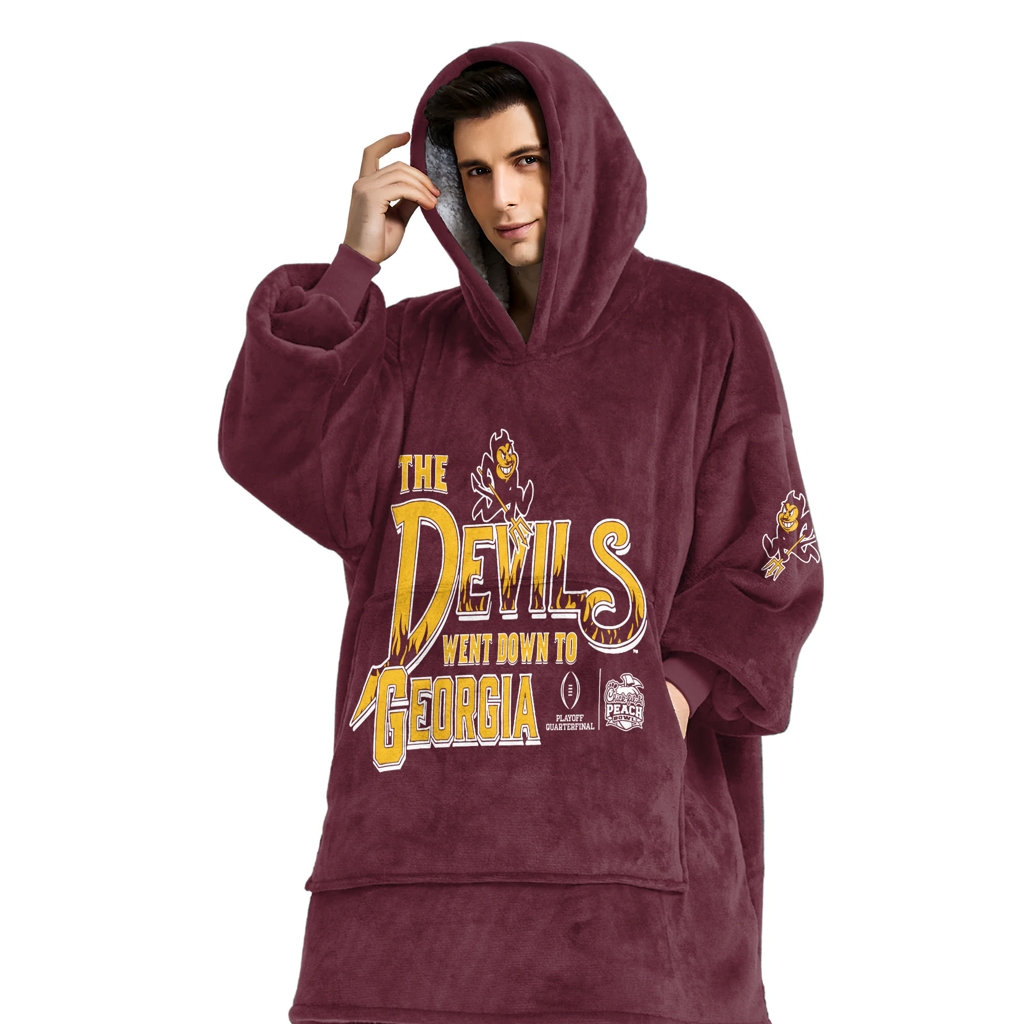 Adult Champions Arizona State Football Unisex Blanket Hoodie