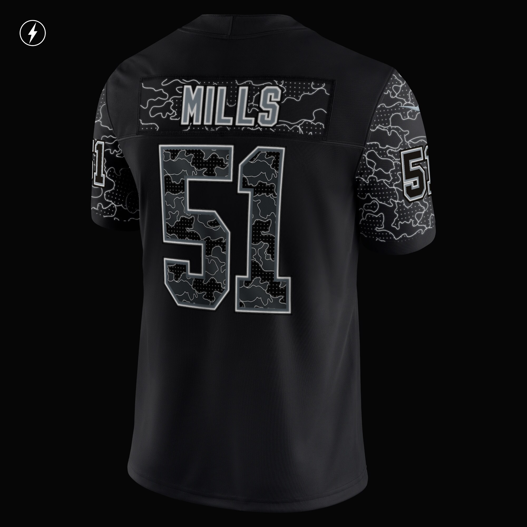Sam Mills Carolina Panthers Retired Player RFLCTV Limited Jersey - Black