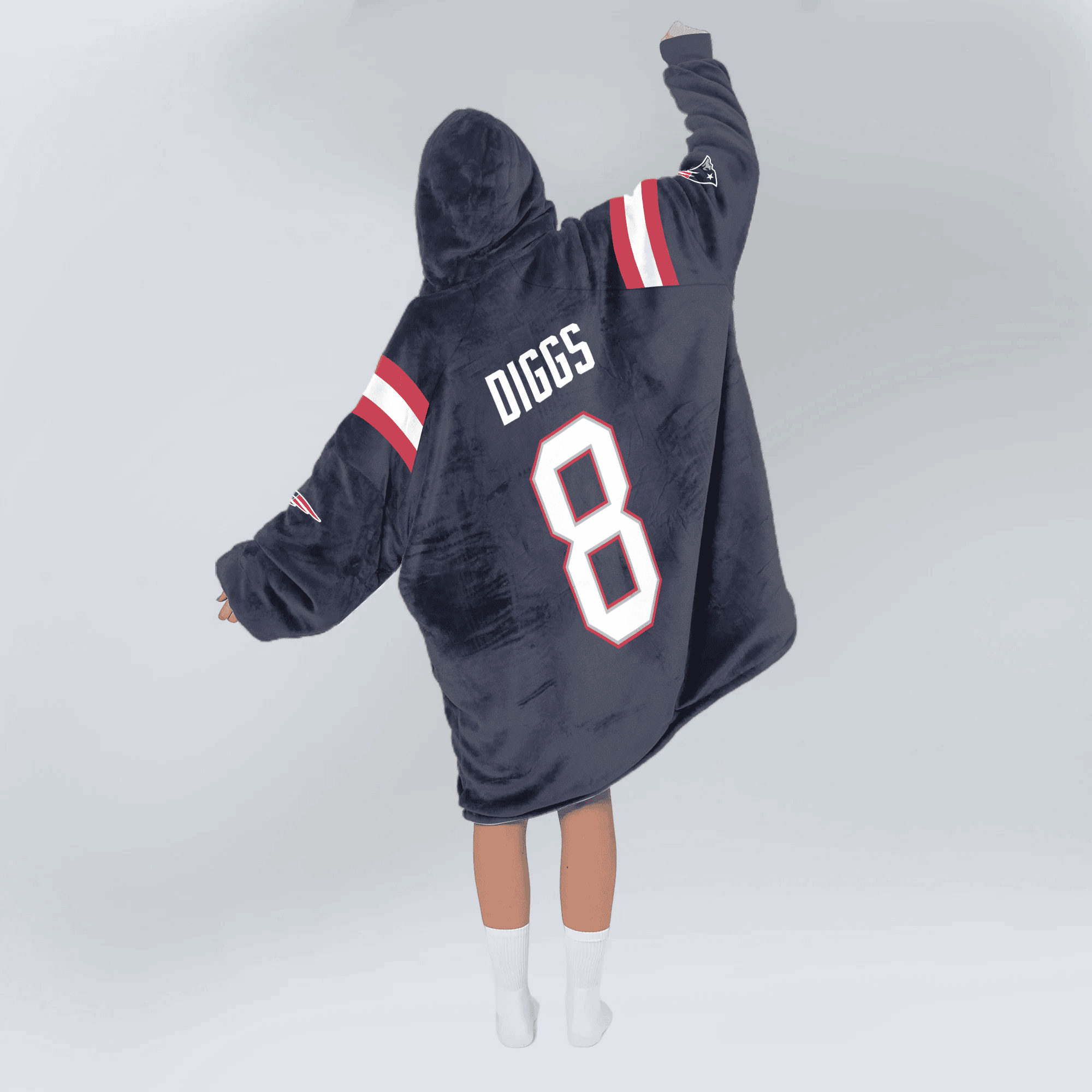 Adult 8 New England Football Unisex Blanket Hoodie