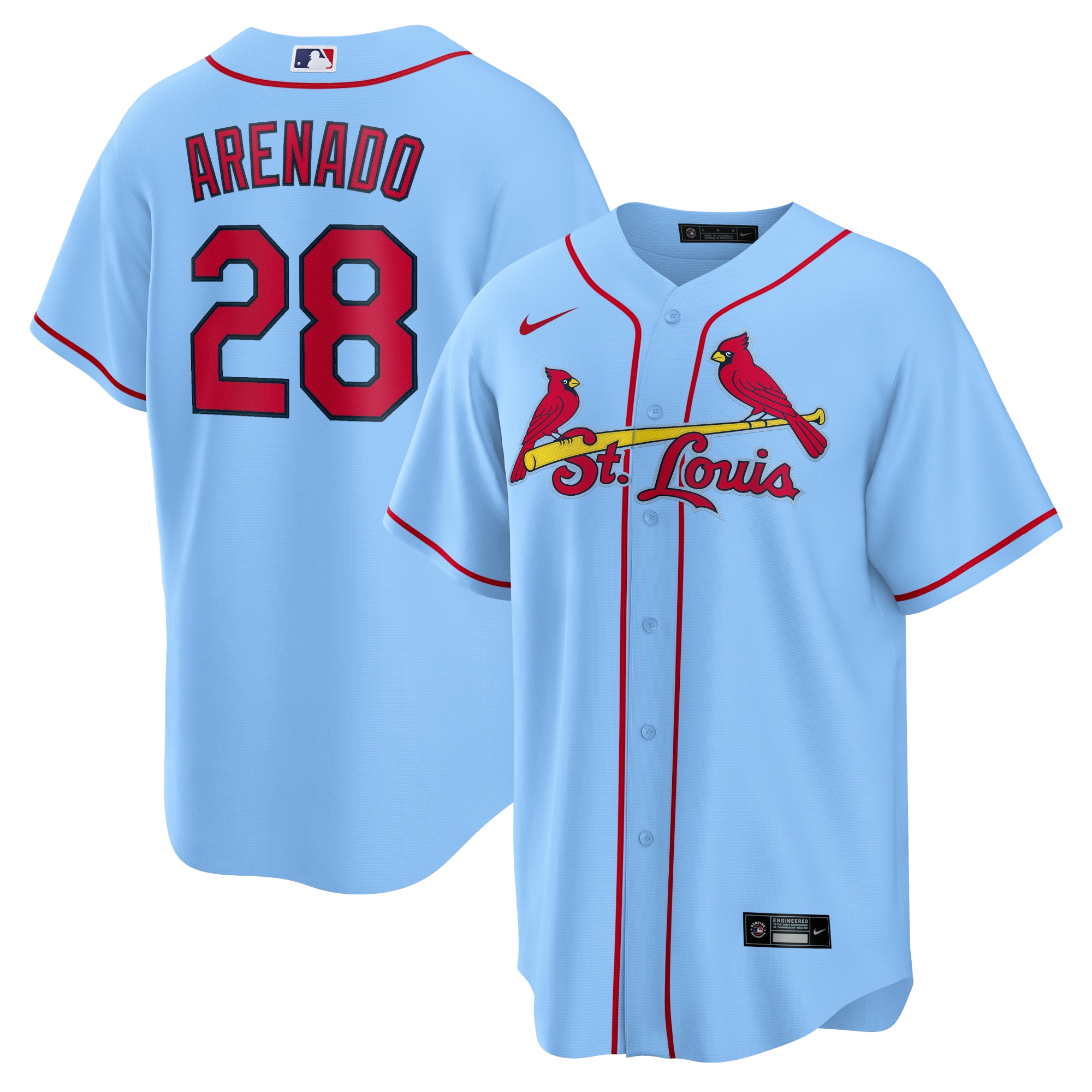 Nolan Arenado St.Louis Cardinals  Alternate Official Replica Player Jersey - Light Blue