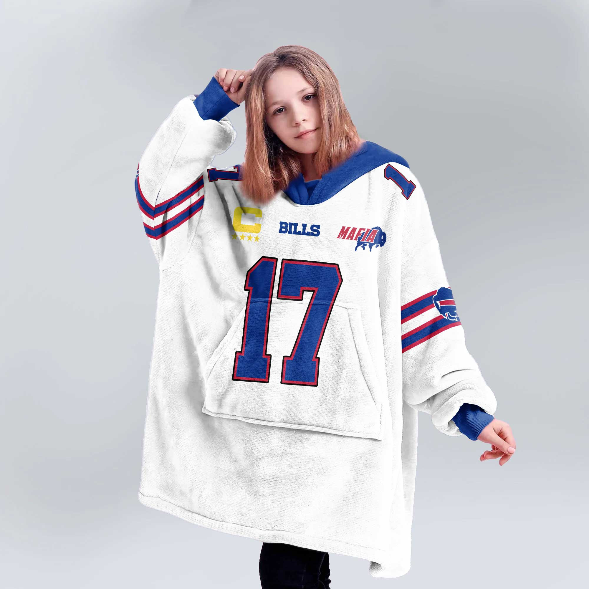 Kid Mafia J.A 17 Buffalo Football Unisex Blanket Hoodie