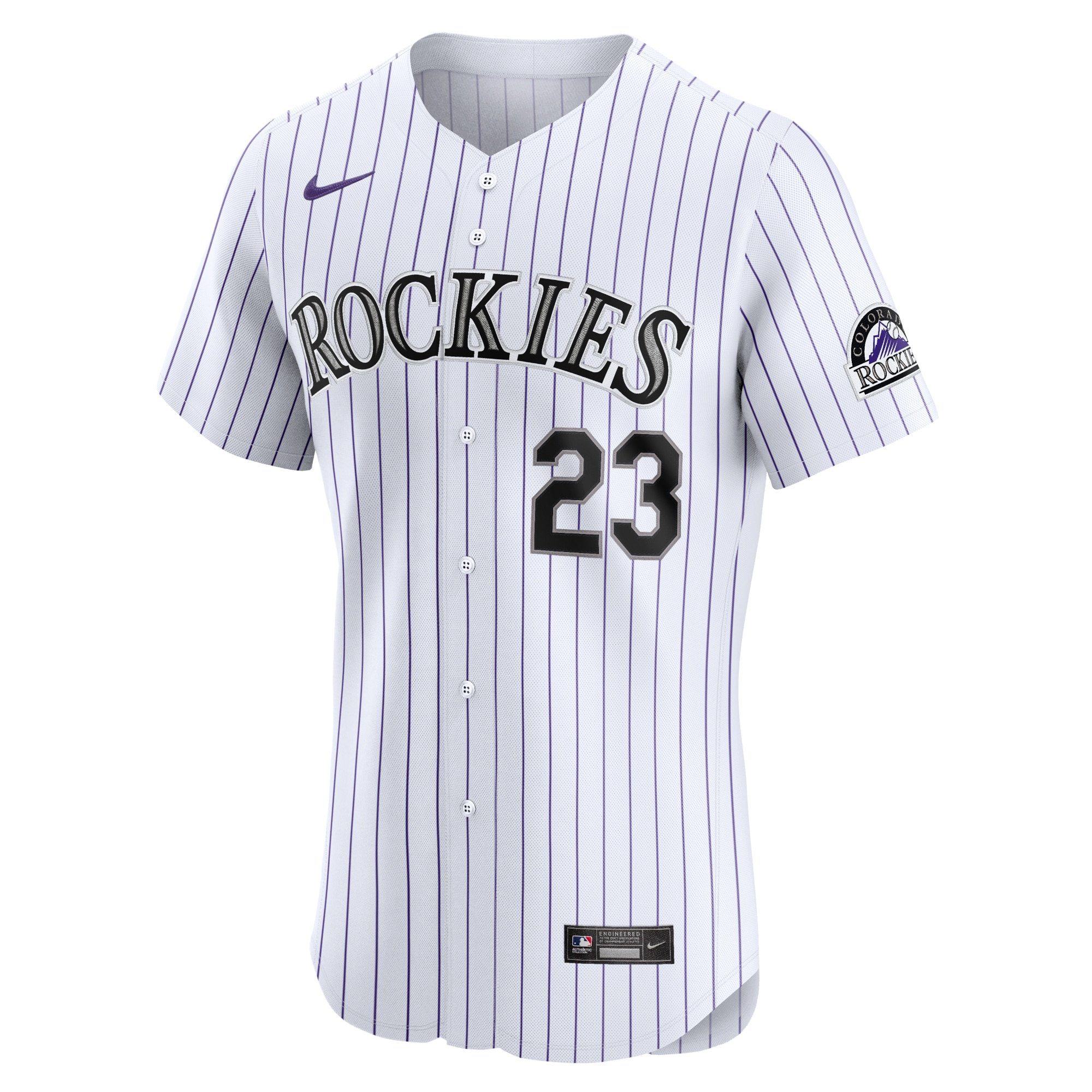 Men's Colorado Rockies Kris Bryant  White Home Elite Jersey
