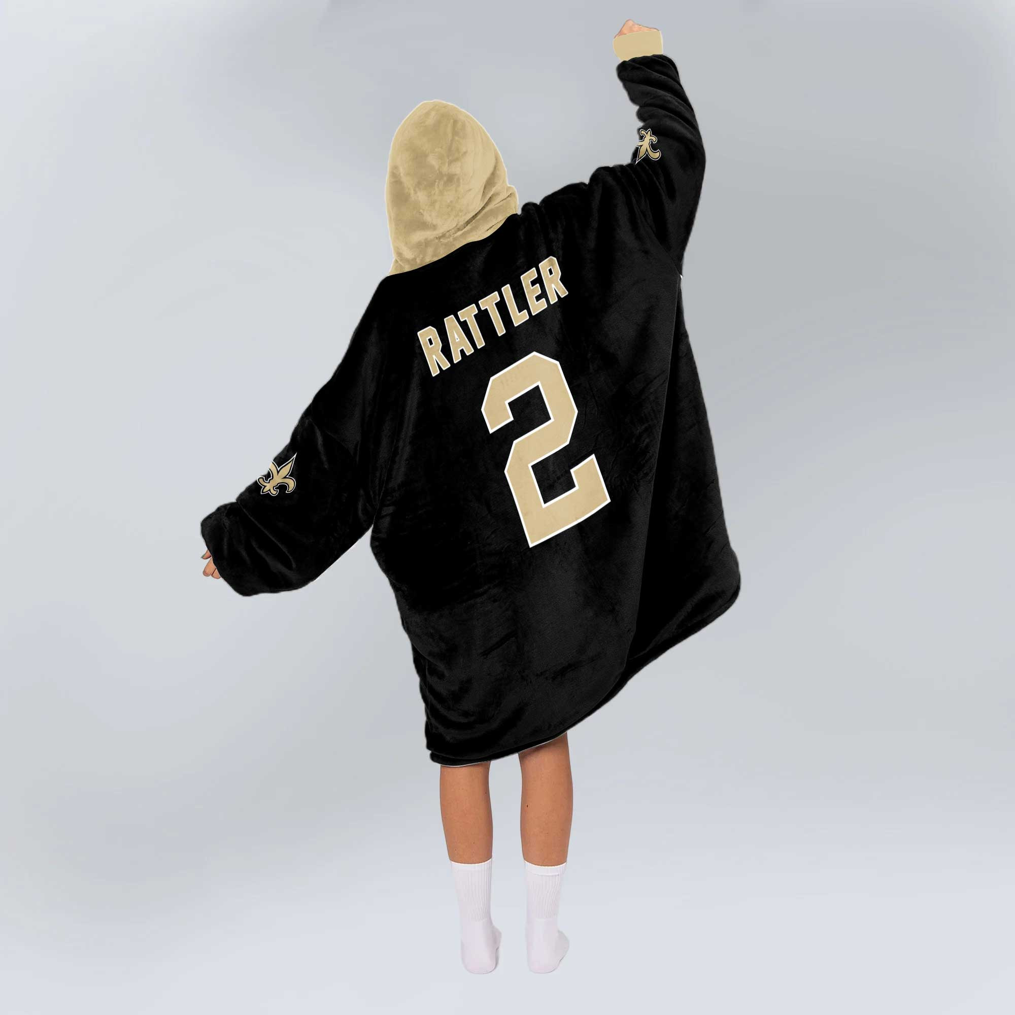 Adult S.R 2 New Orleans Football Unisex Blanket Hoodie