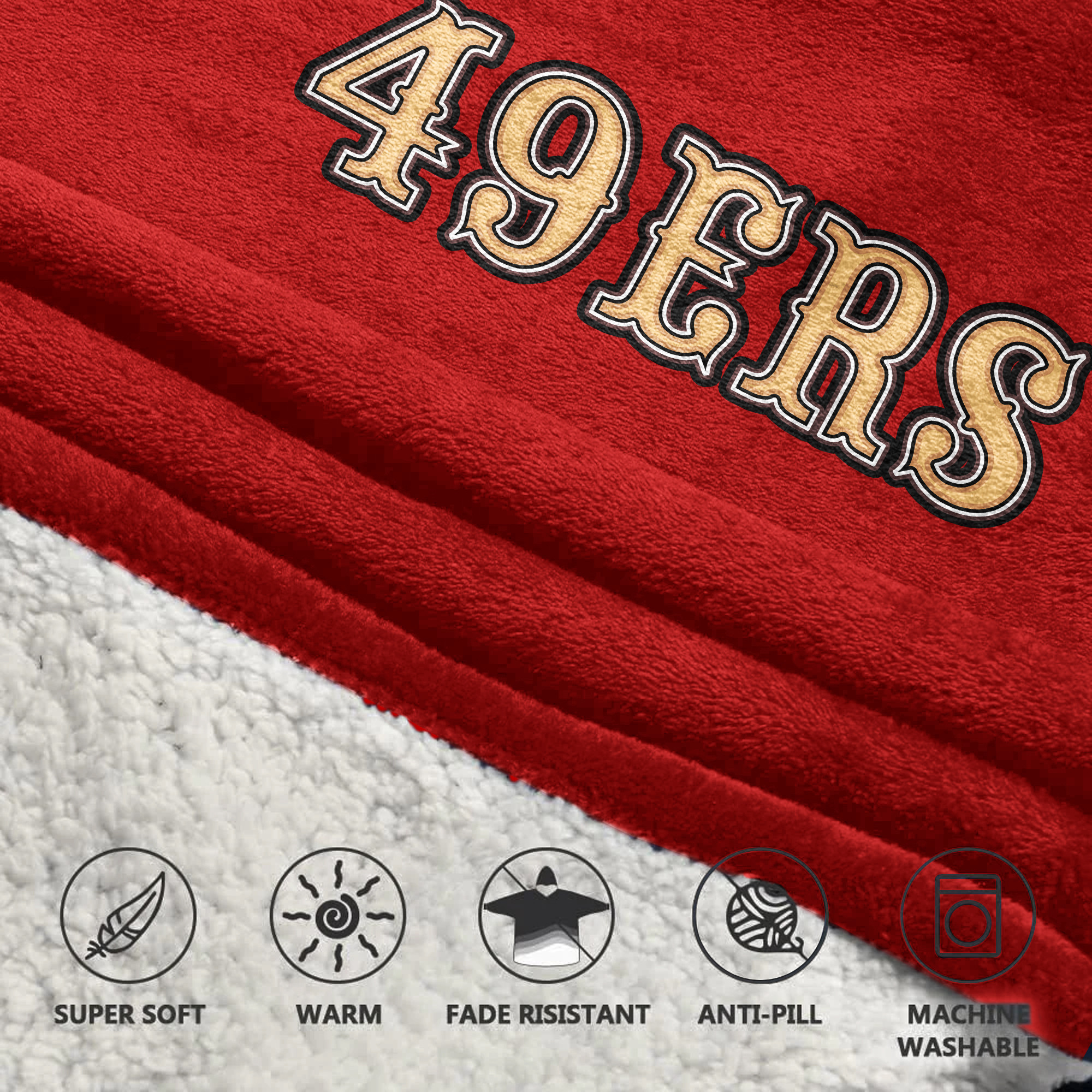 Adult 85 San Francisco 49ers Football Unisex Blanket Hoodie
