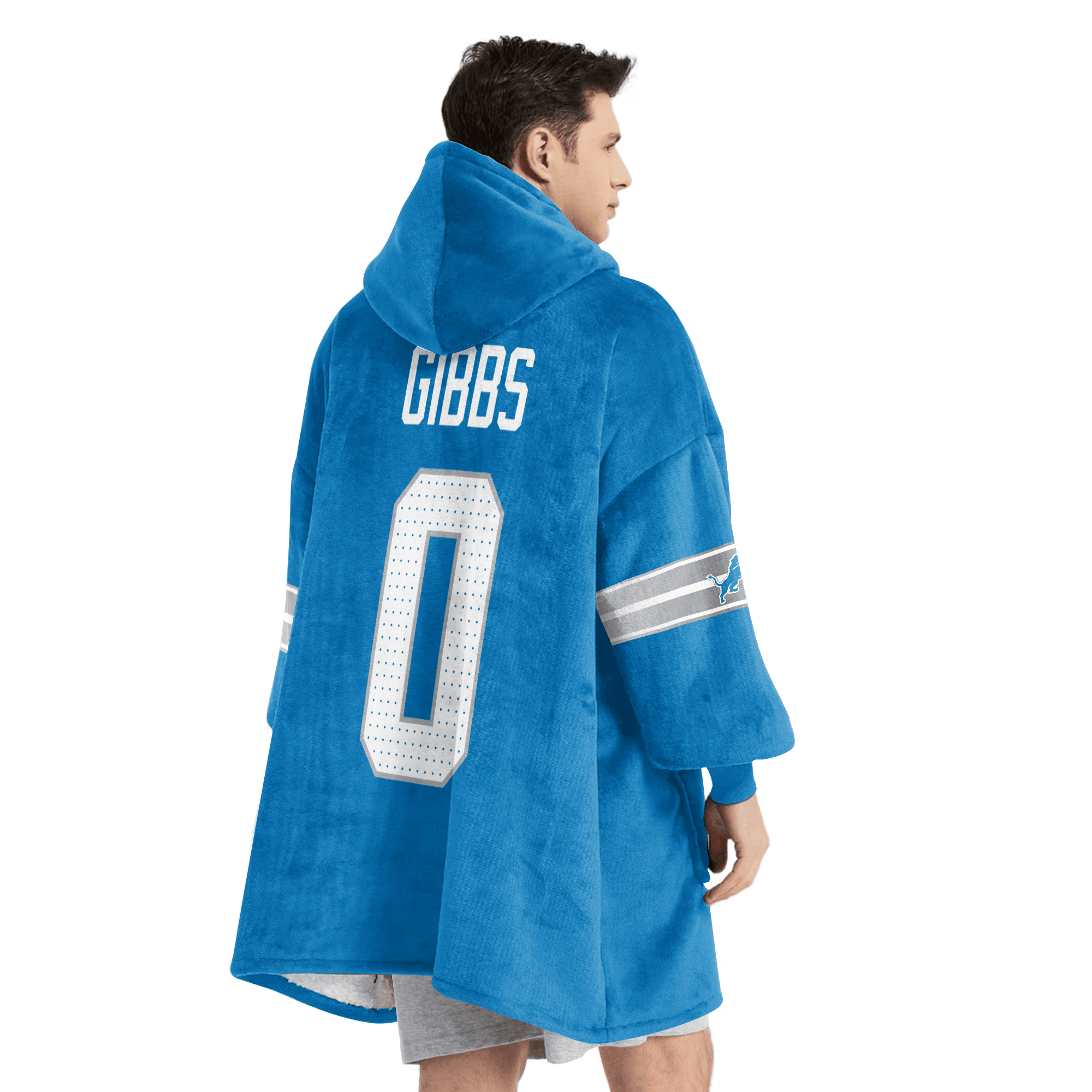 Adult 0 Detroit Football Unisex Blanket Hoodie