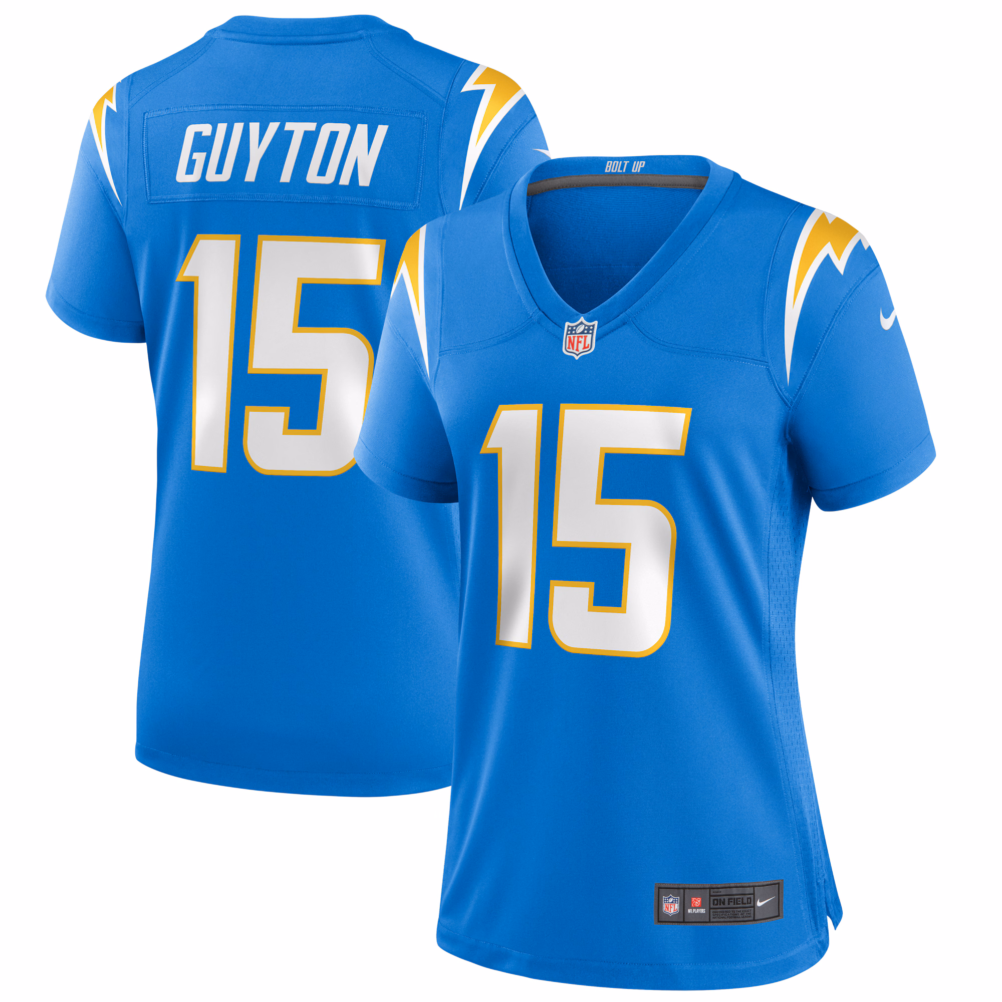 Jalen Guyton Los Angeles Chargers Women's Player Game Jersey - Powder Blue
