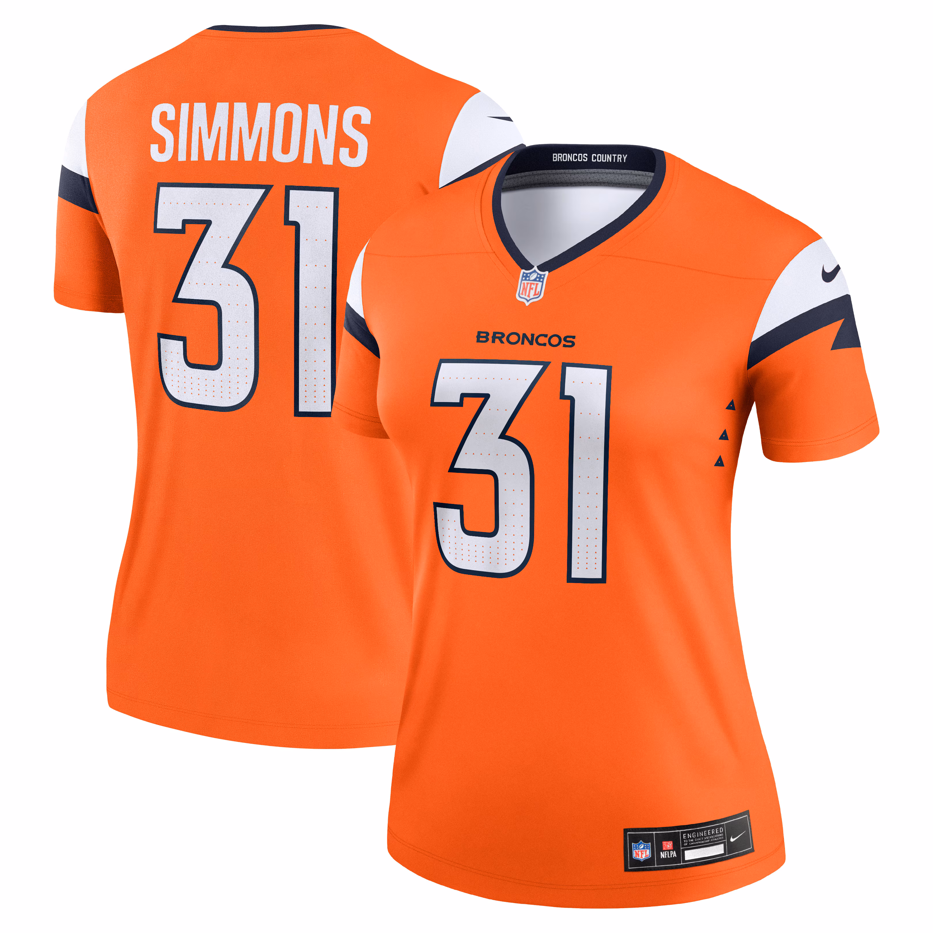 Justin Simmons Denver Broncos Women's  Legend Jersey - Orange