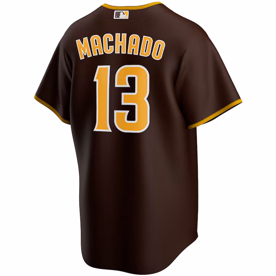 Men's San Diego Padres #13 Manny Machado Brown Alternate Replica Player Jersey