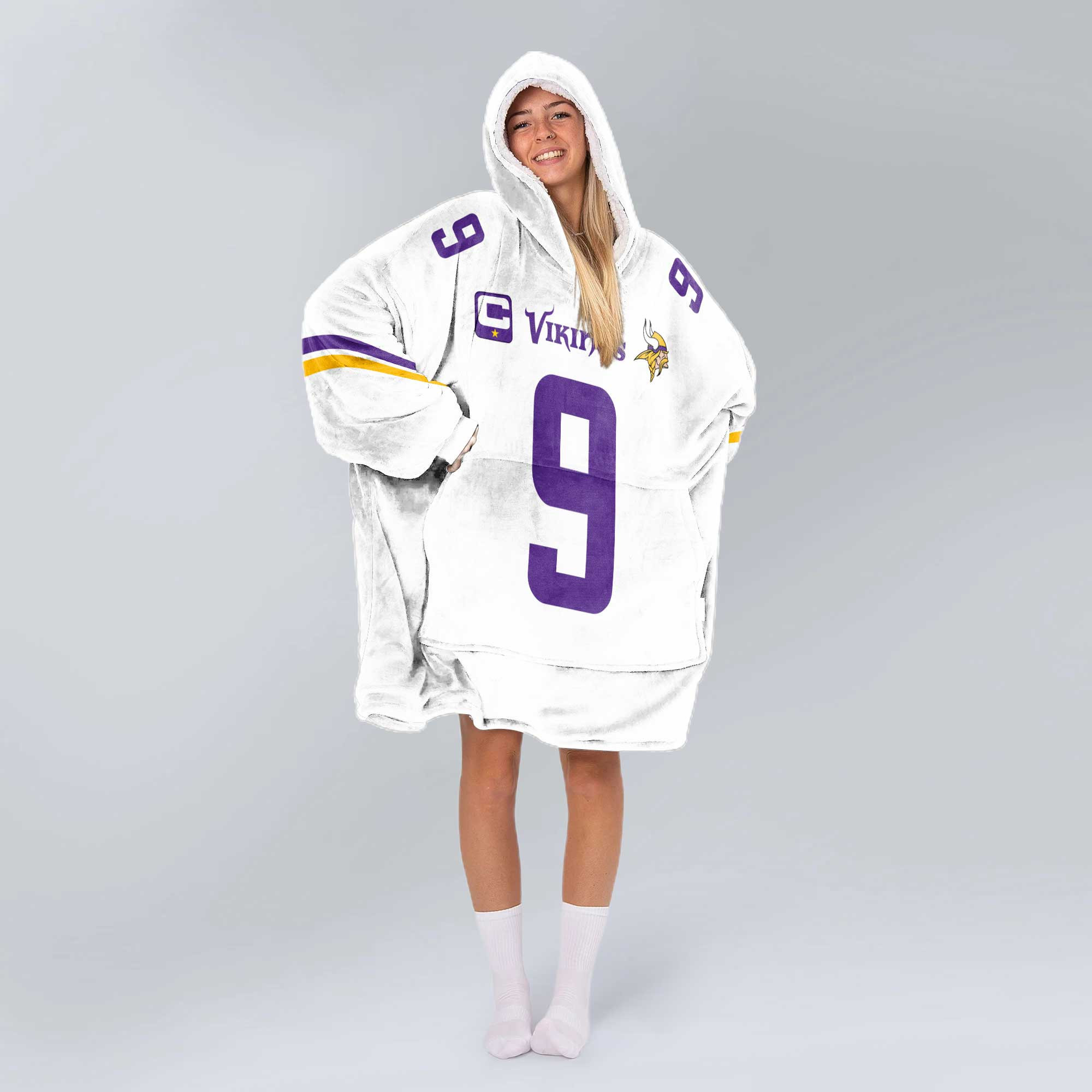 Adult Captain 9 Minnesota Football Unisex Blanket Hoodie