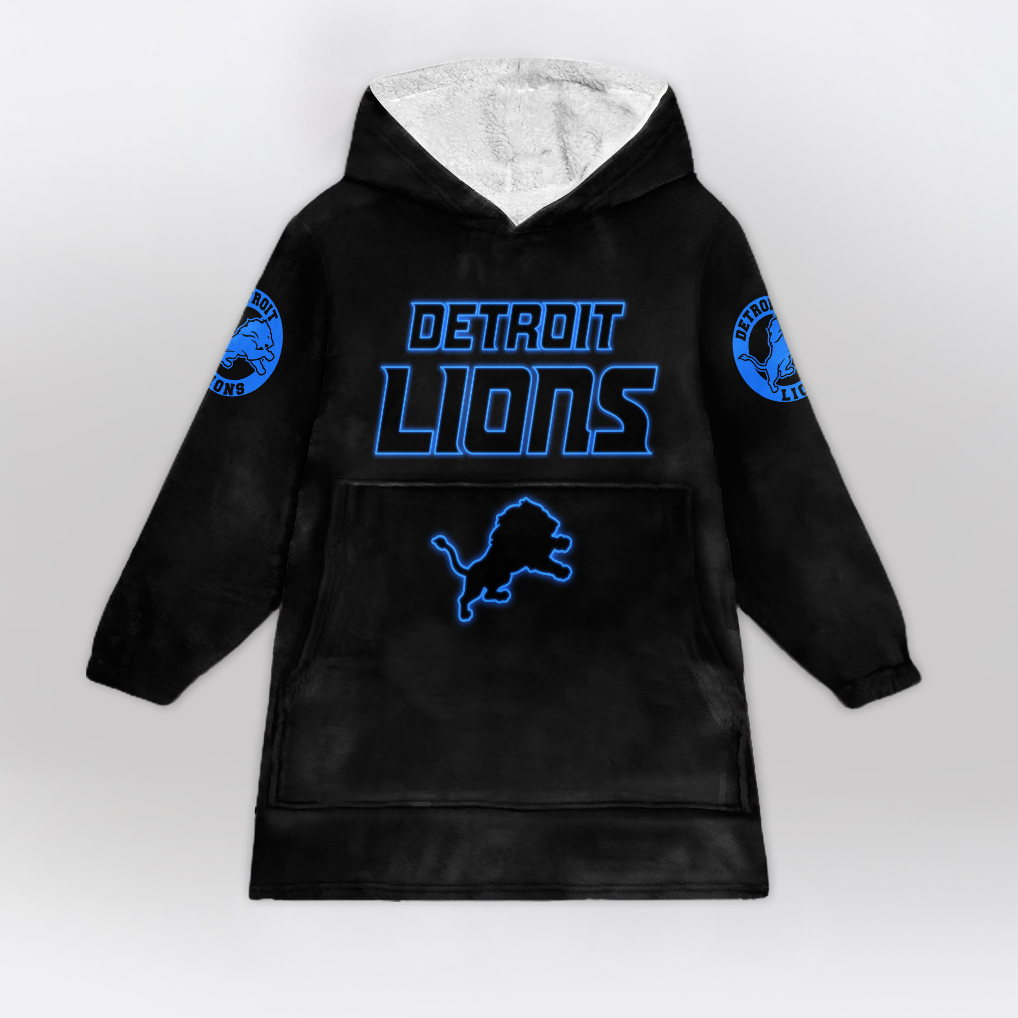 Adult Detroit Lions Football Unisex Blanket Hoodie