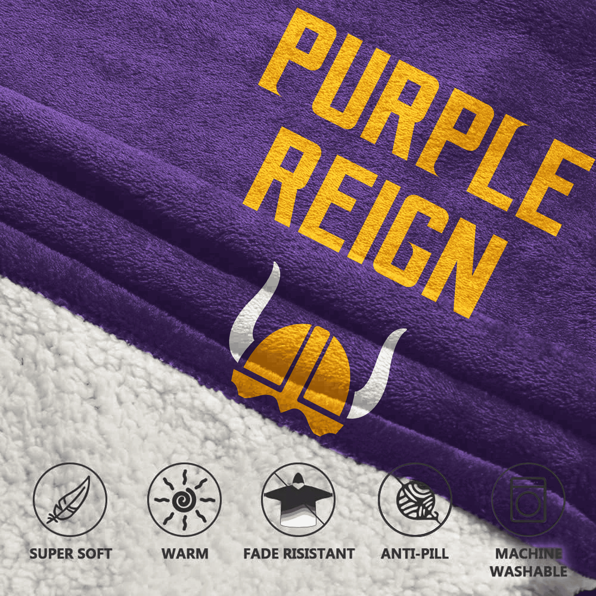 Adult 18 Minnesota Football Unisex Blanket Hoodie