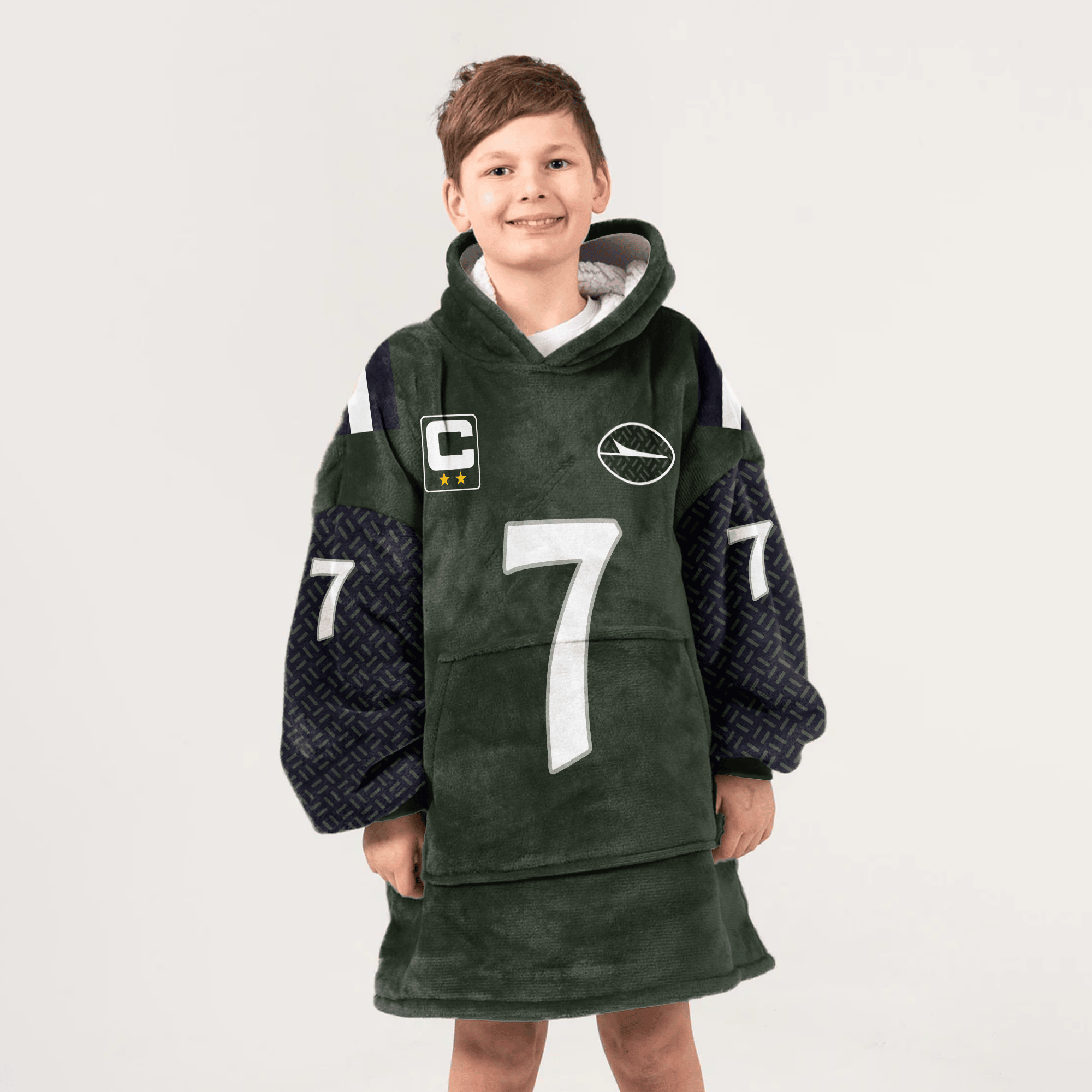Kid J.F 7 Captain New York J Football Unisex Blanket Hoodie