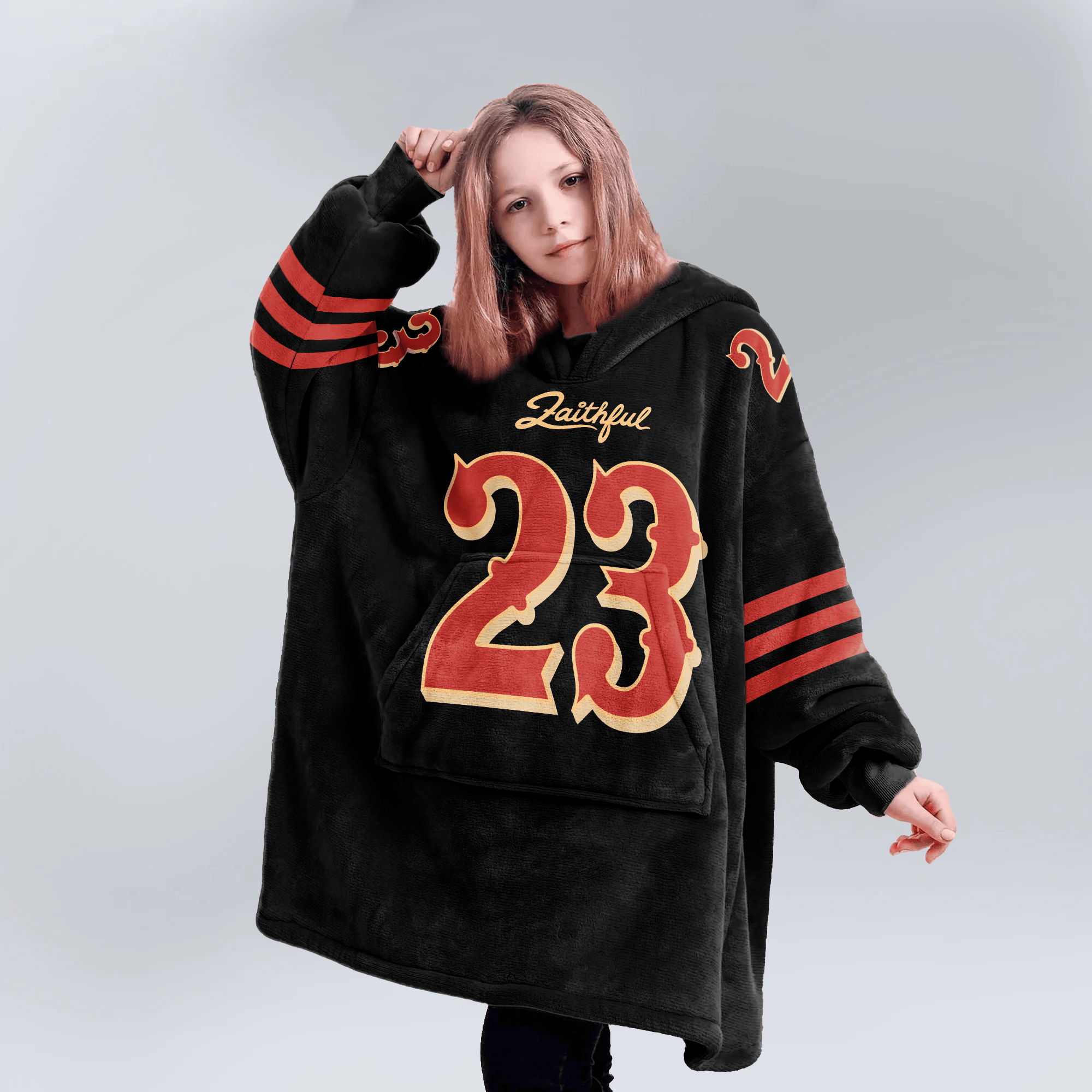 Kid C.M 23 San Francisco 49ers Football Unisex Blanket Hoodie