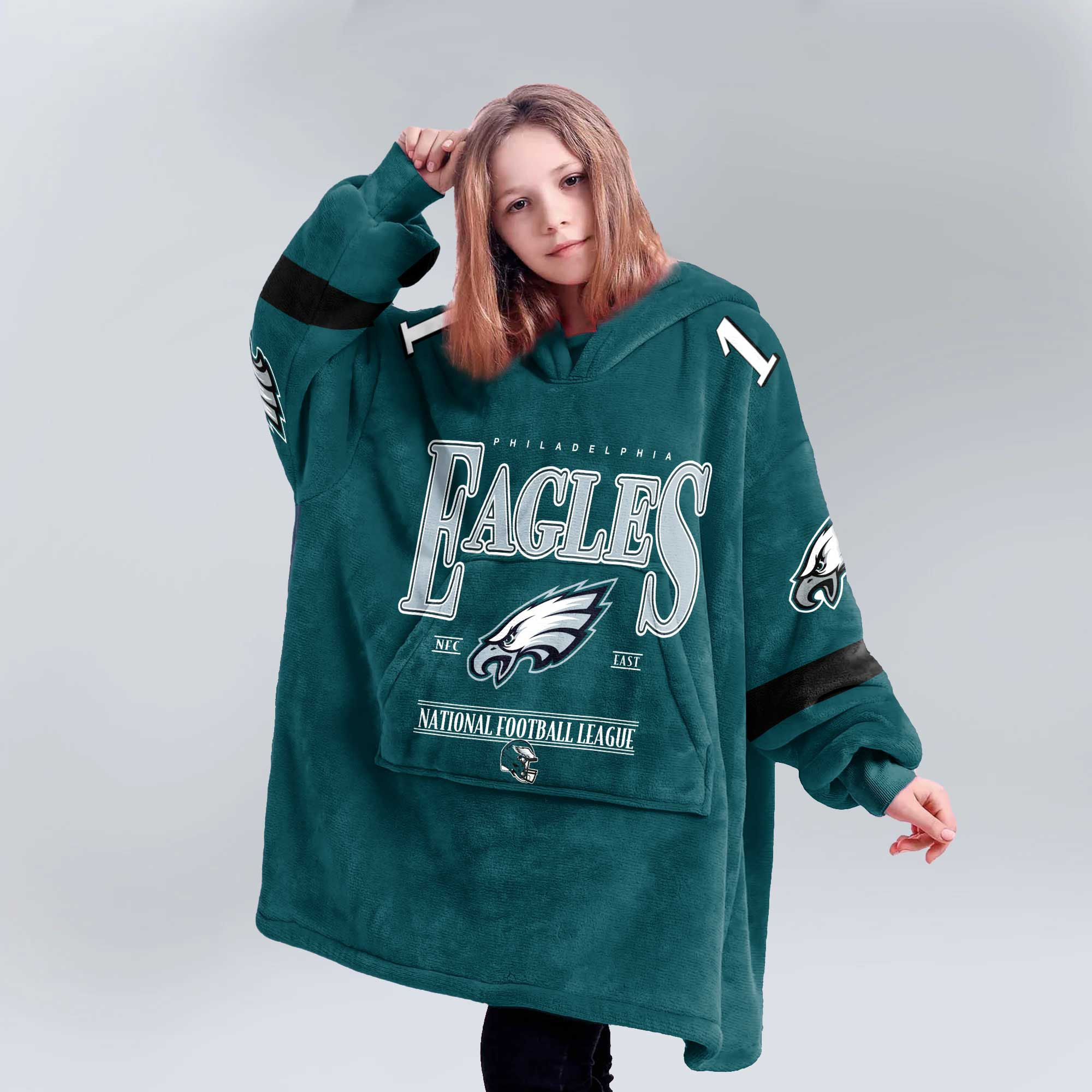 Adult 1 Philadelphia Football Unisex Blanket Hoodie