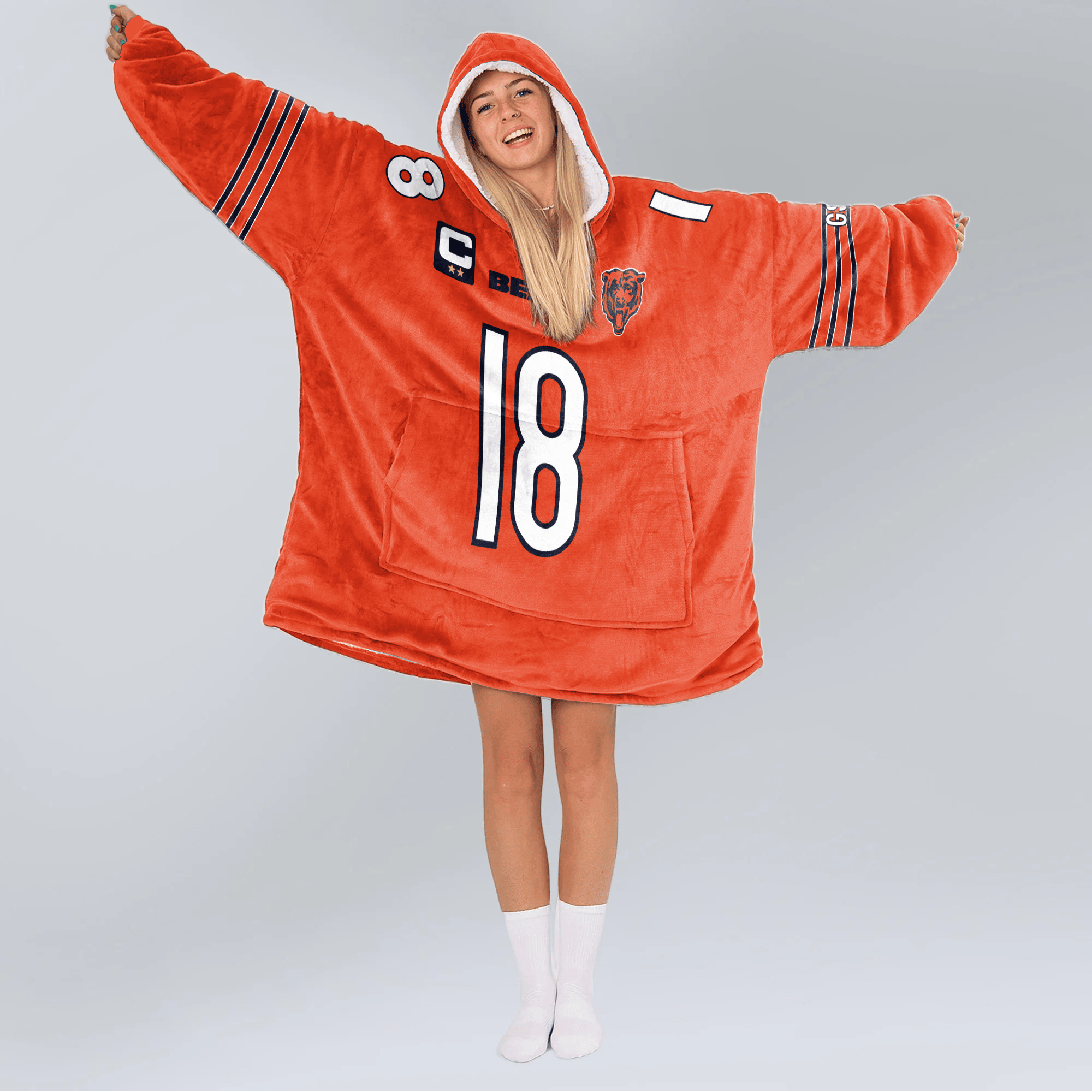 Adult C.W 18 Captain Chicago Football Unisex Blanket Hoodie