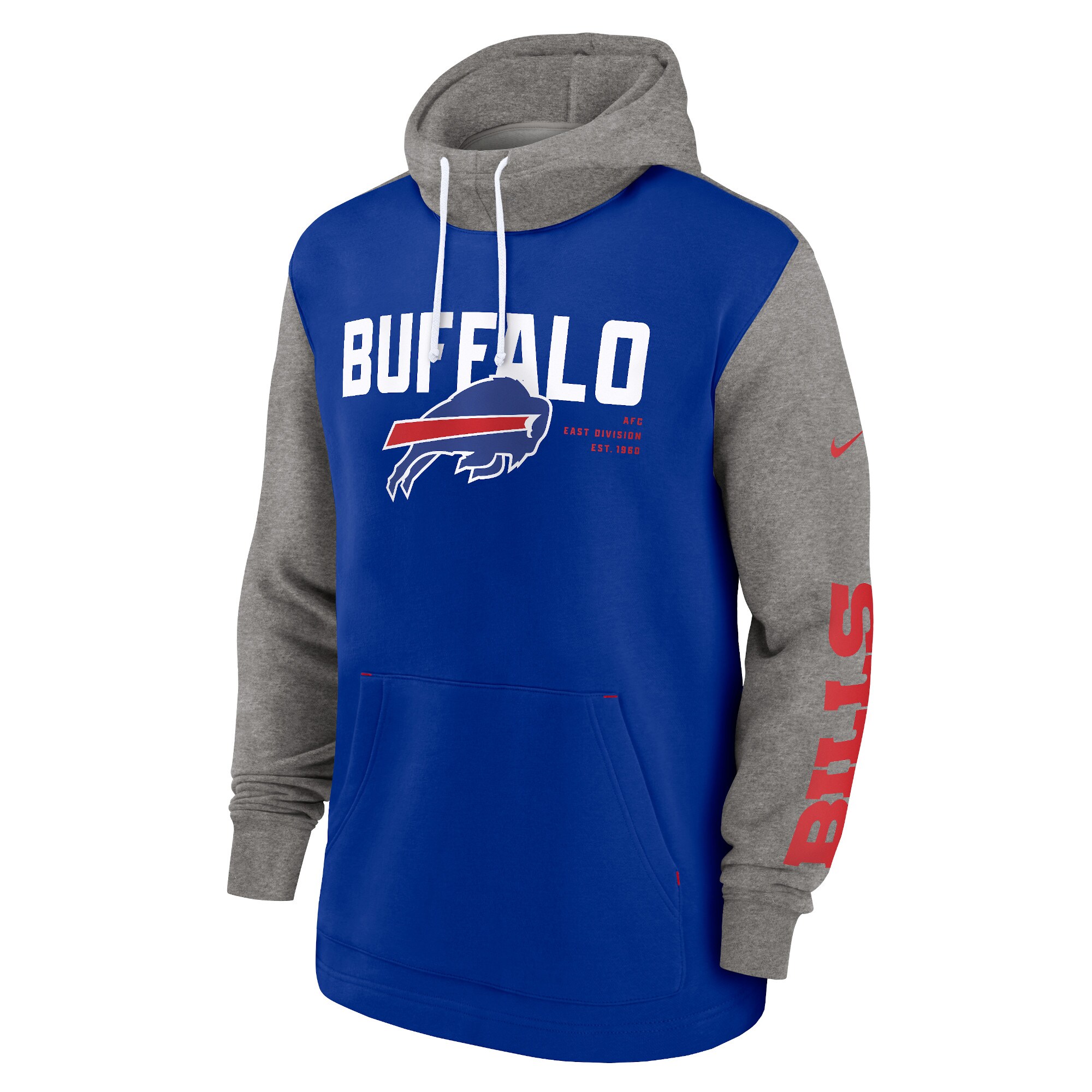 Buffalo Bills Fashion Color Block Pullover Hoodie - Royal