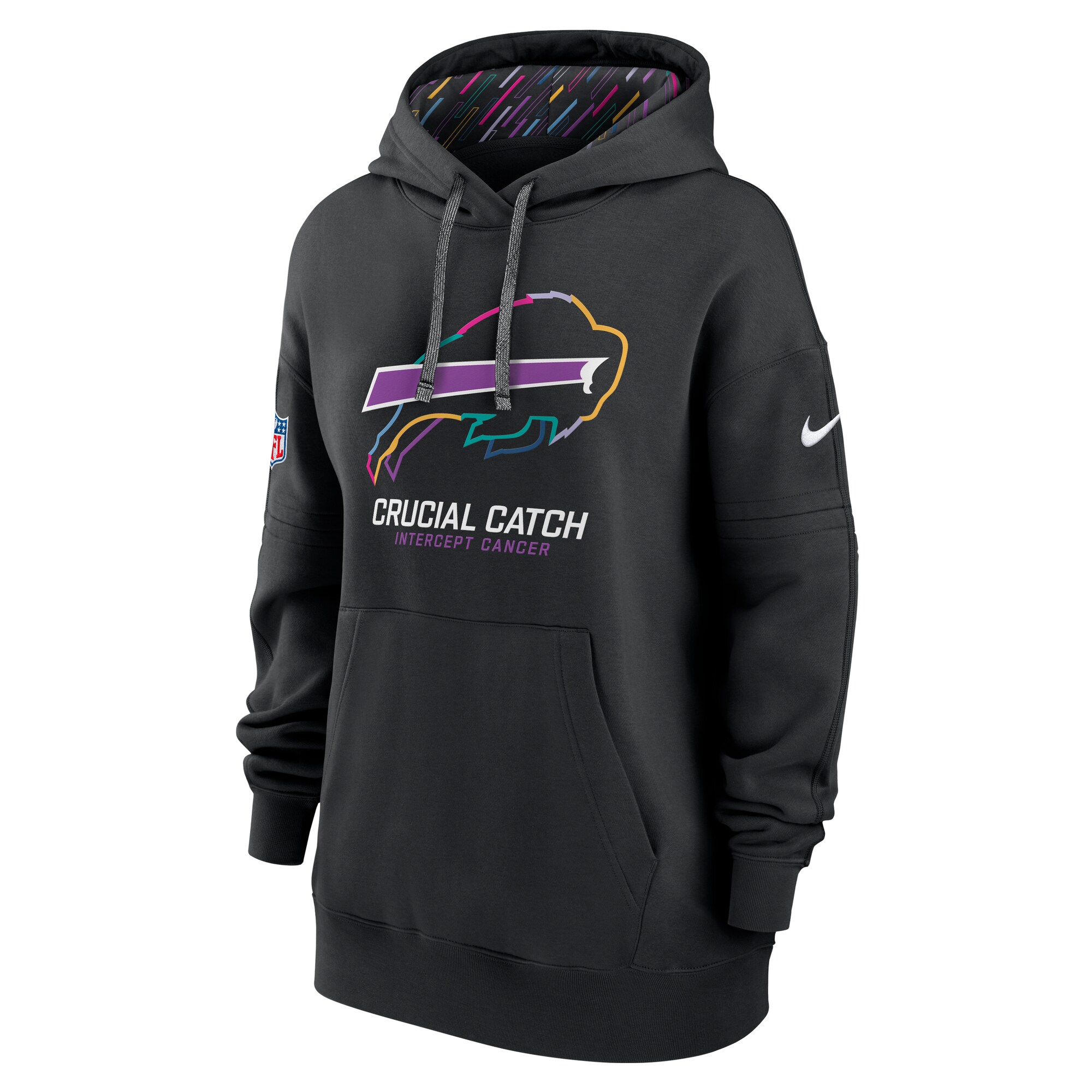 Buffalo Bills Women's 2024 NFL Crucial Catch Club Pullover Hoodie - Black