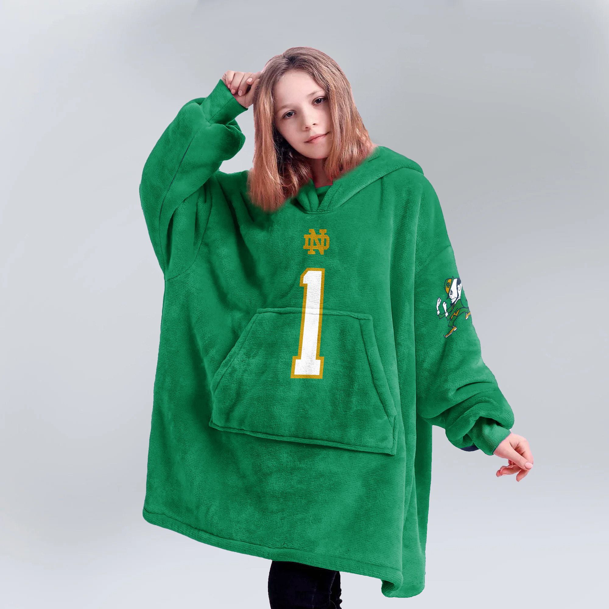 Adult 1 Notre Dame Football Unisex Blanket Hoodie