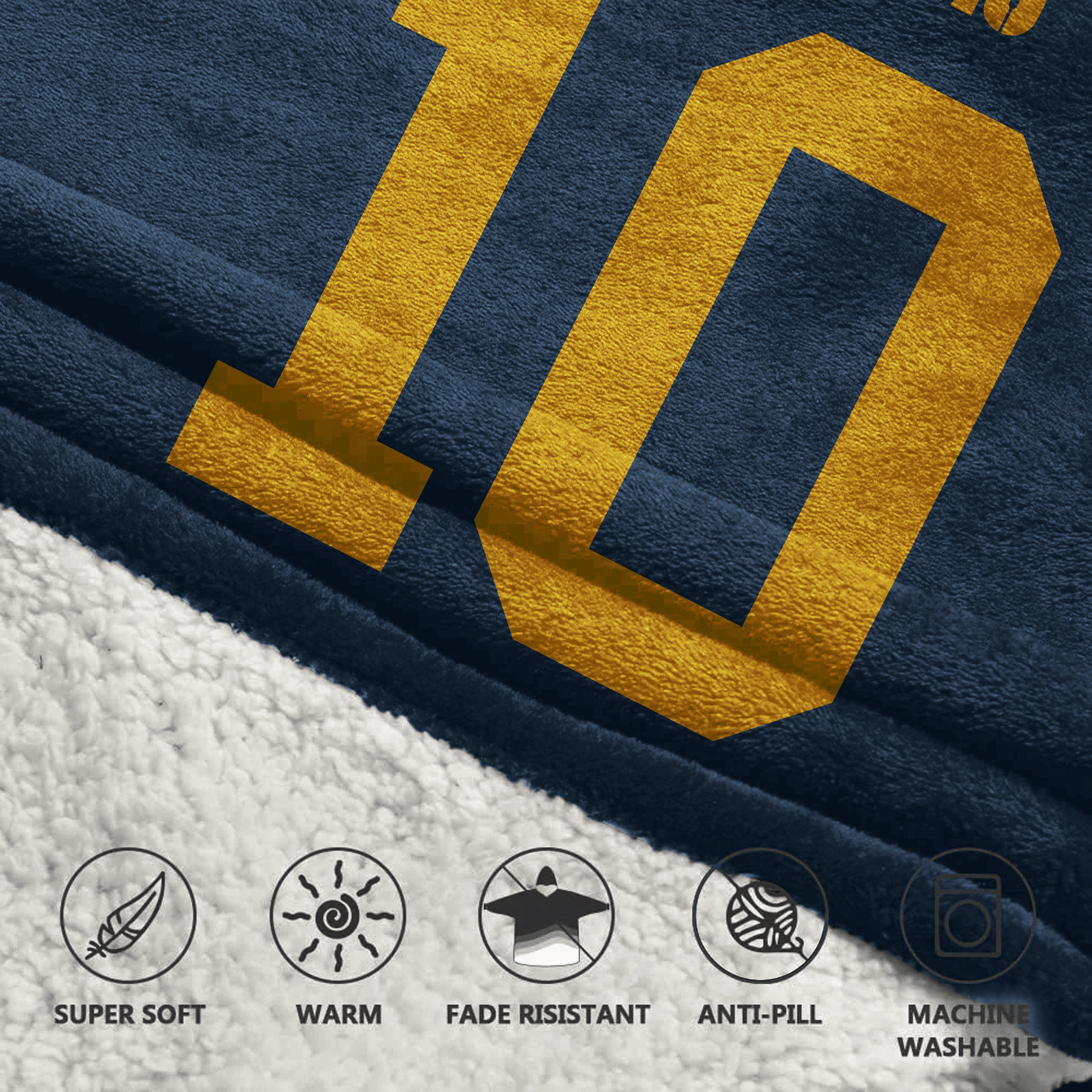 Adult J.L 10 Captain Green Bay Football Unisex Blanket Hoodie
