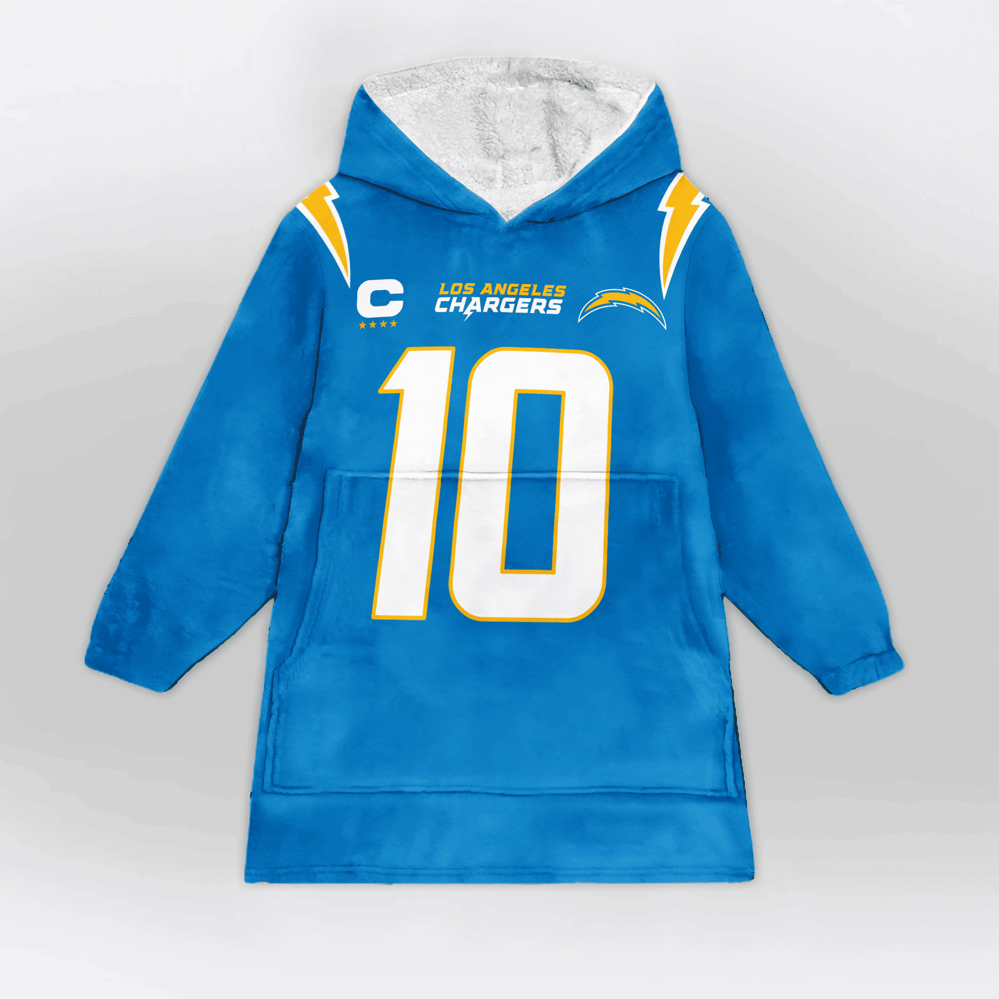 Adult Captain JH 10 Los Angeles Football Unisex Blanket Hoodie