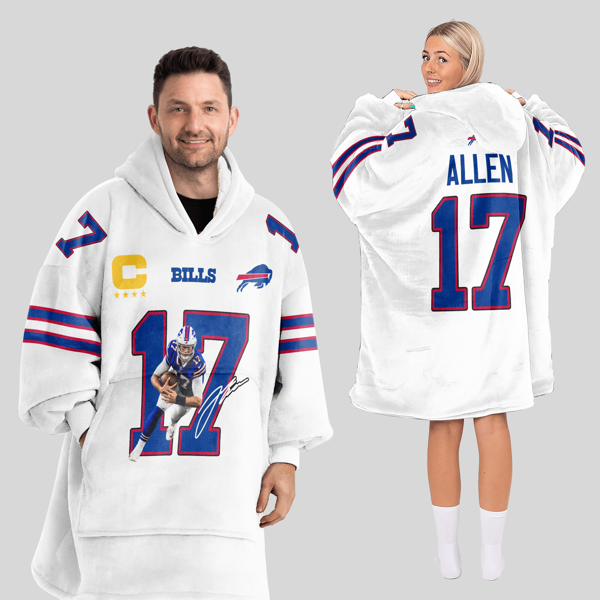 Captain J.A 17 Buffalo Football Unisex Blanket Hoodie