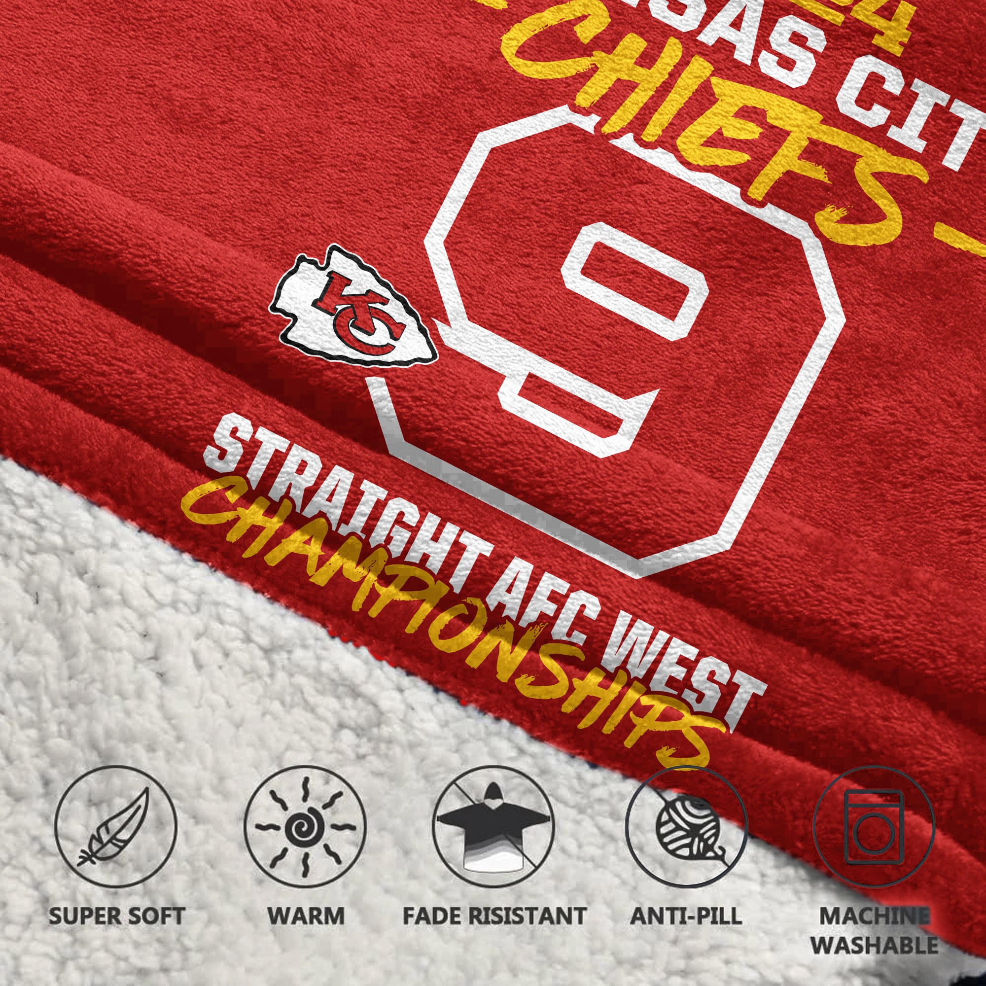 Adult 2024 Kansas City Football Unisex Blanket Hoodie
