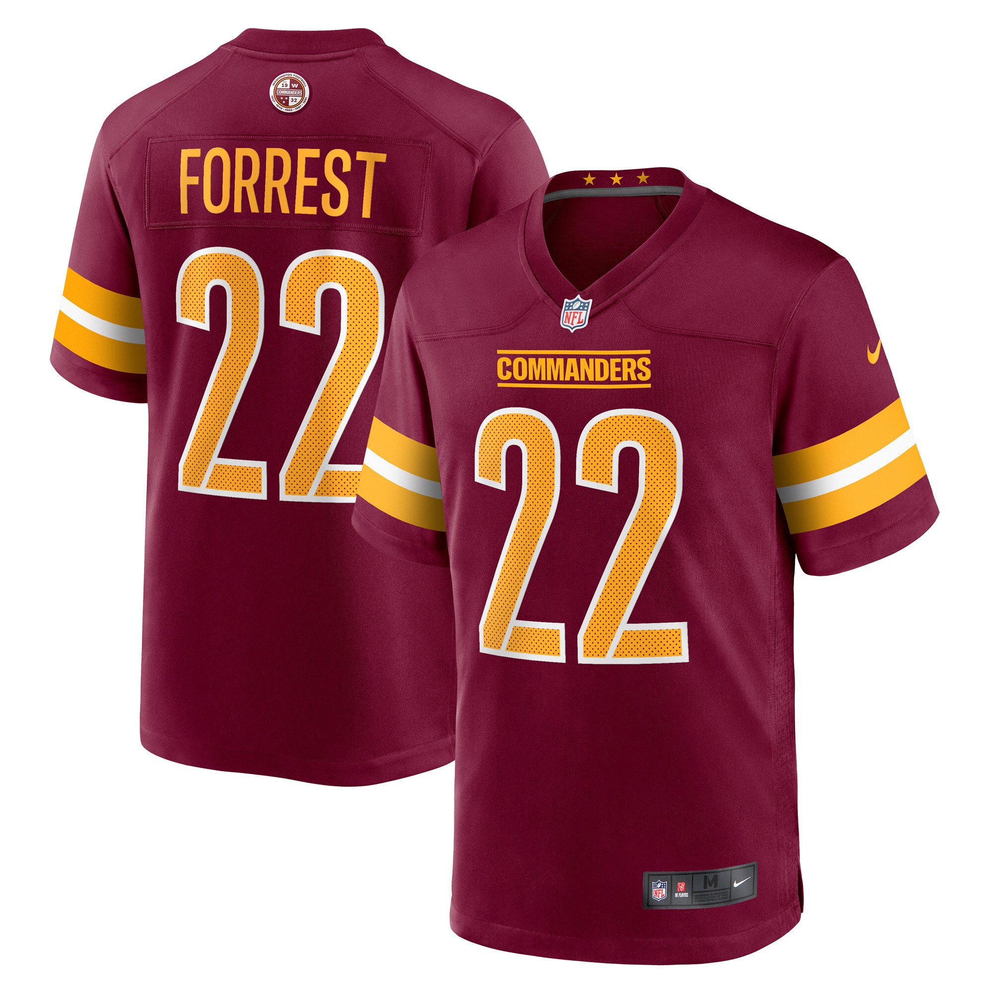 Darrick Forrest Washington Commanders  Game Player Jersey - Burgundy