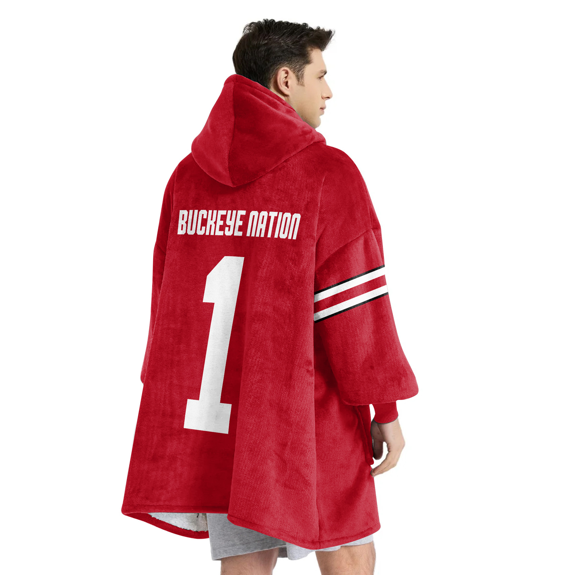 Adult #1 Ohio State Football Unisex Blanket Hoodie