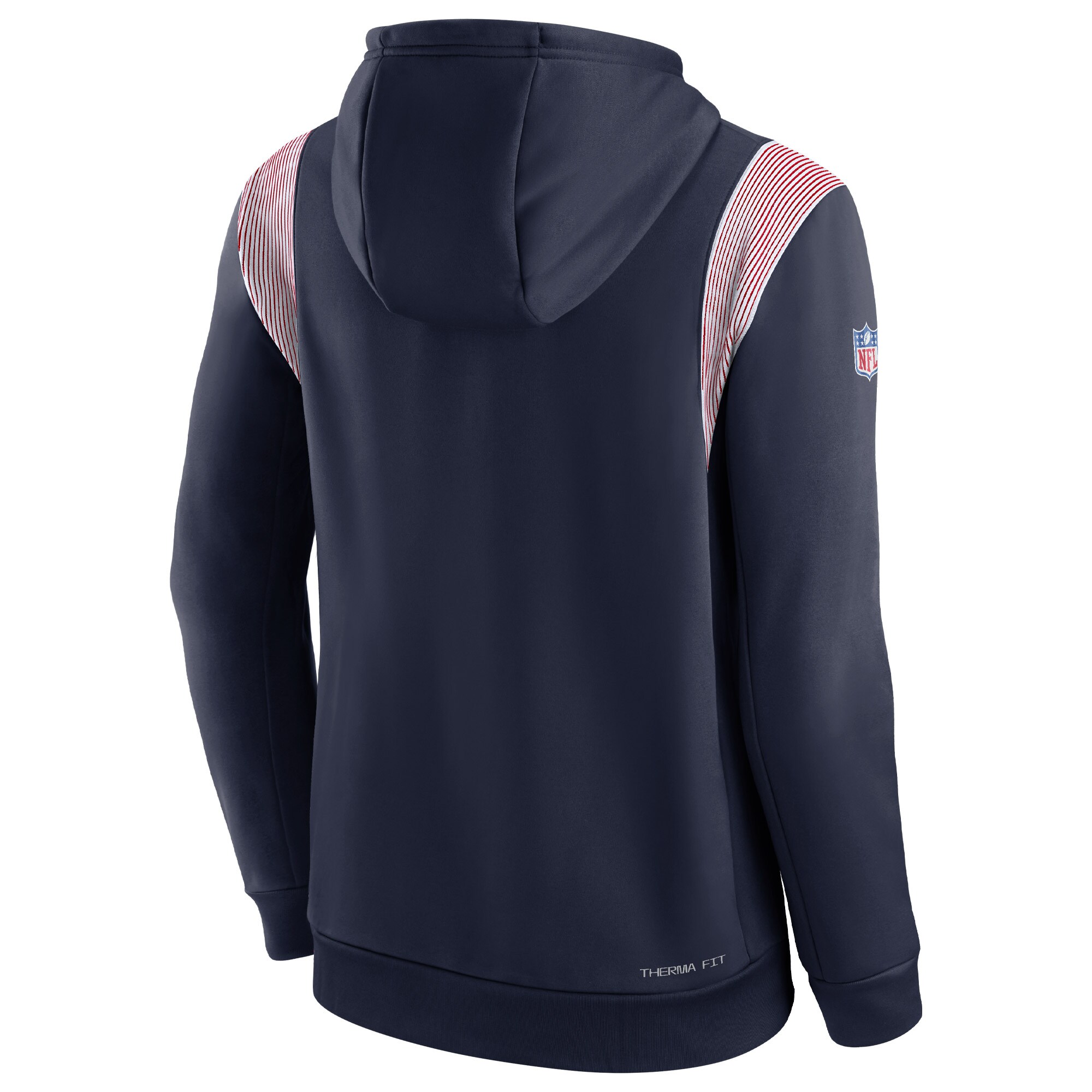 New England Patriots Sideline Athletic Stack Performance Pullover Hoodie - Navy