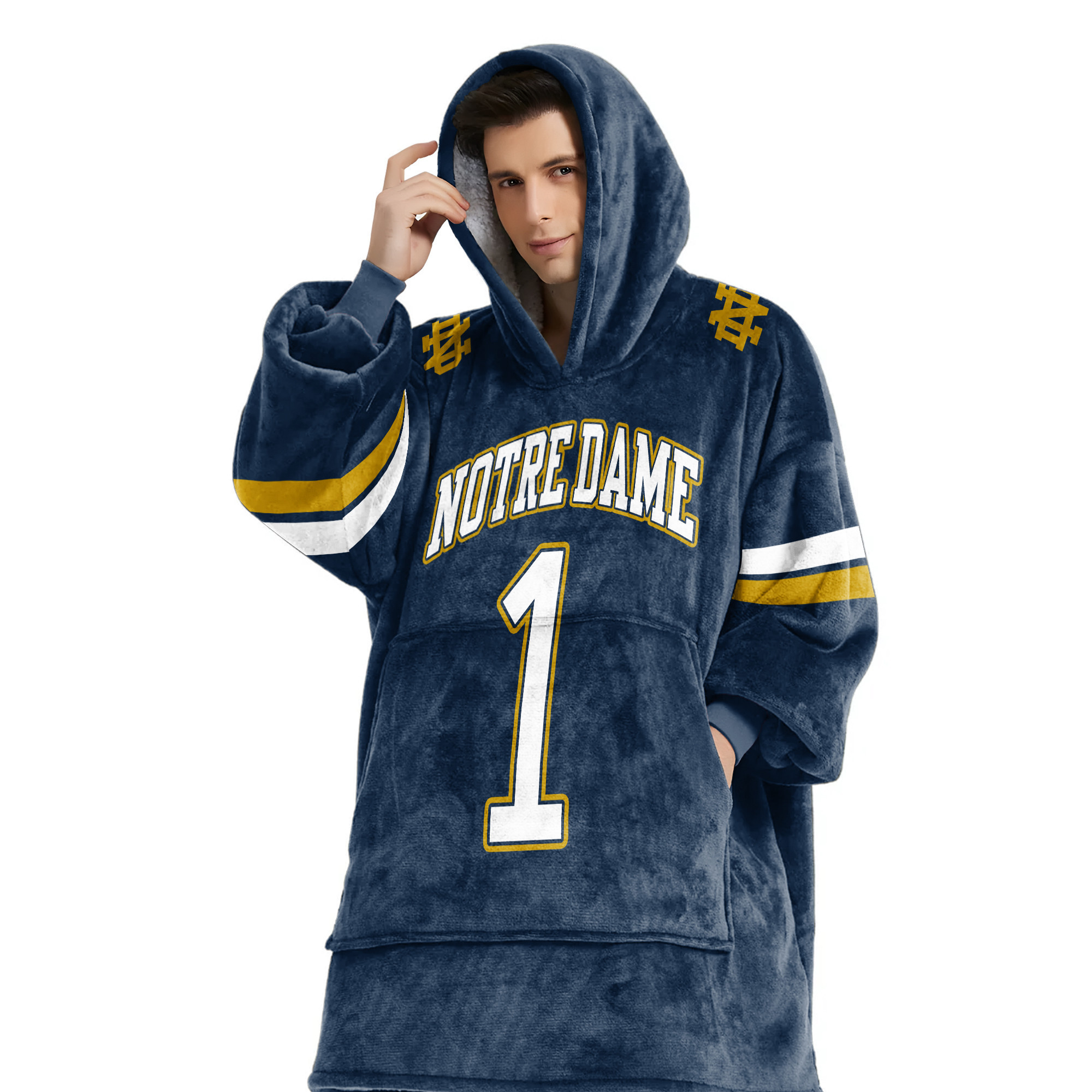 1 Notre Dame Football Unisex Blanket Hoodie