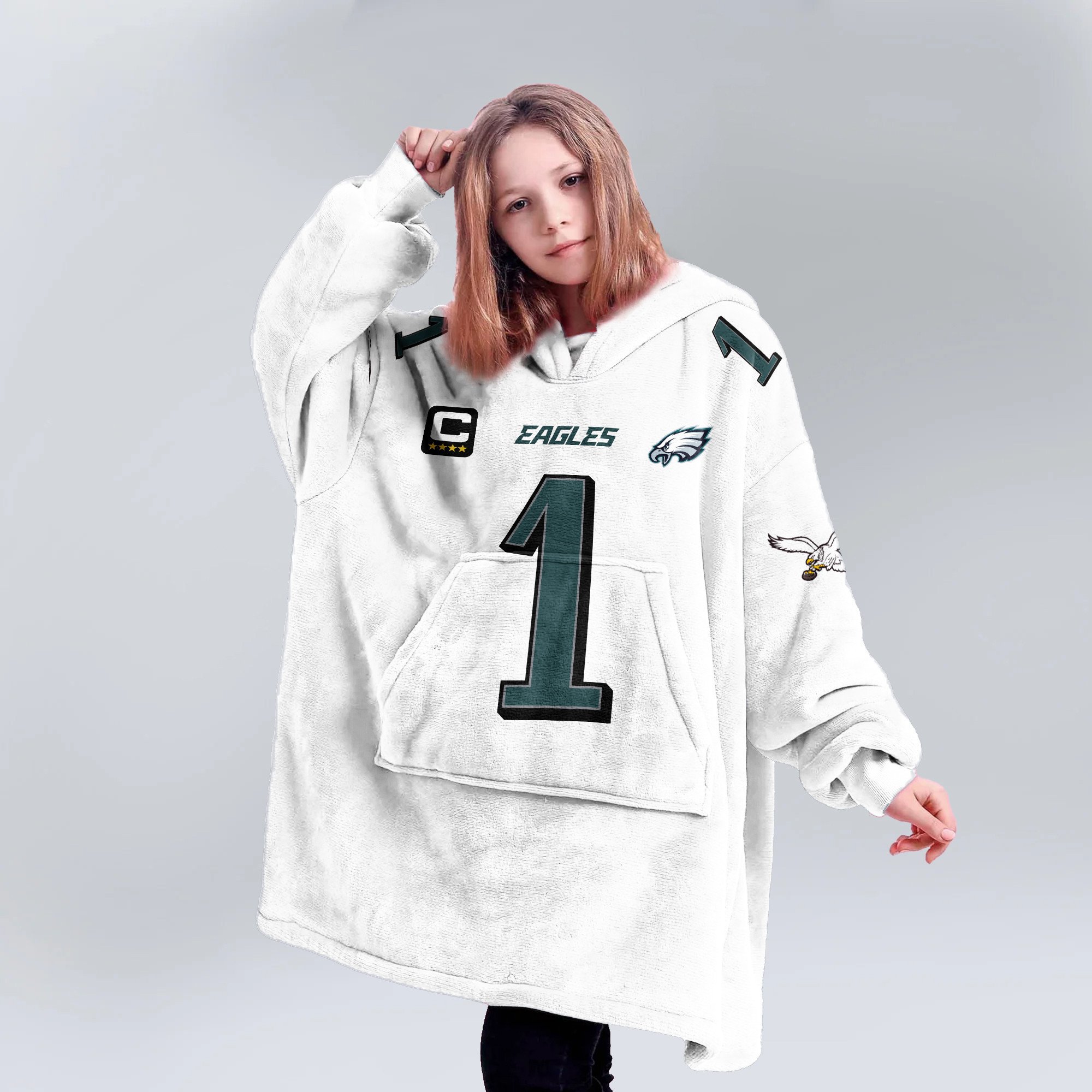 Adult Captain 1 Philadelphia Football Unisex Blanket Hoodie