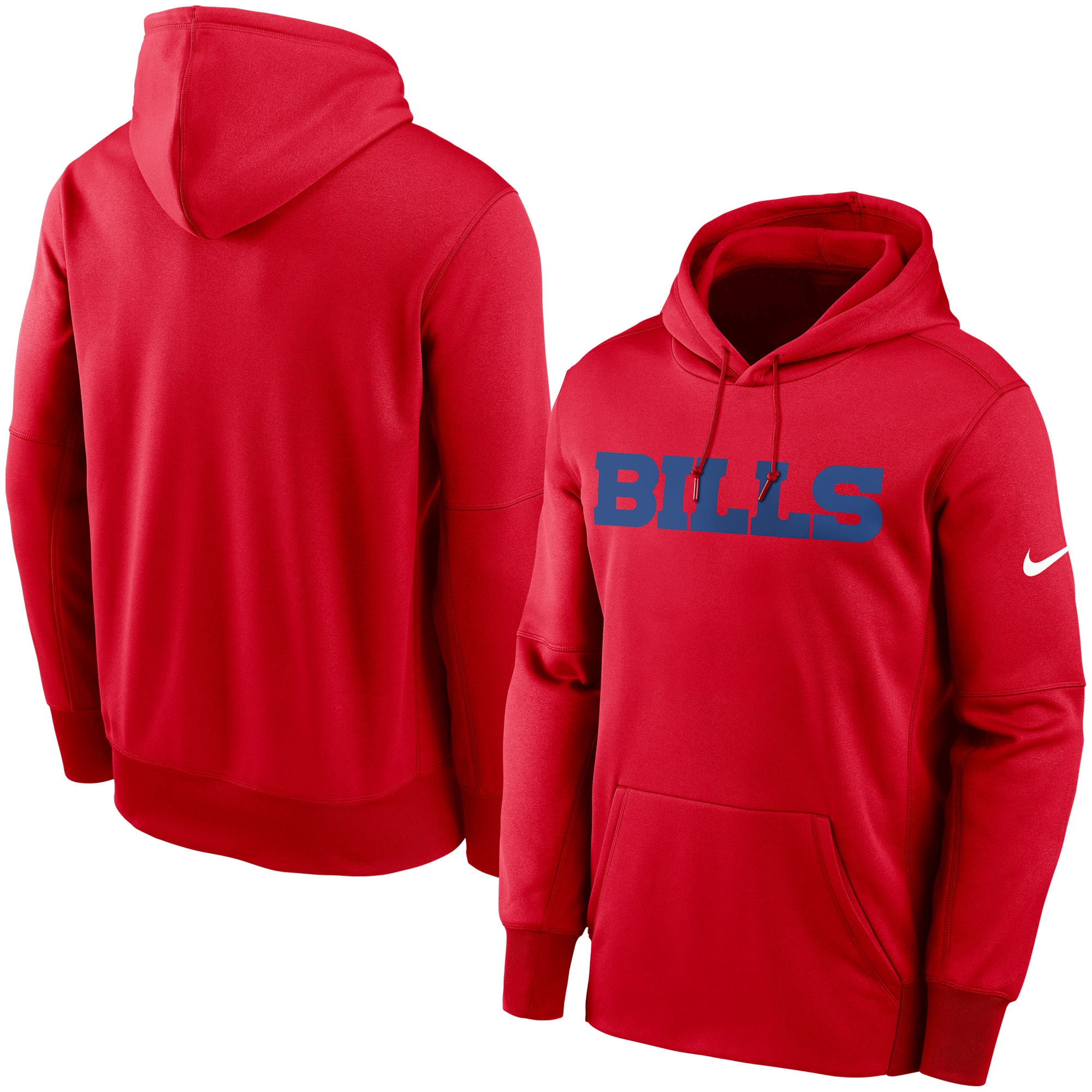 Buffalo Bills Fan Gear Wordmark Performance Pullover Hoodie - Red
