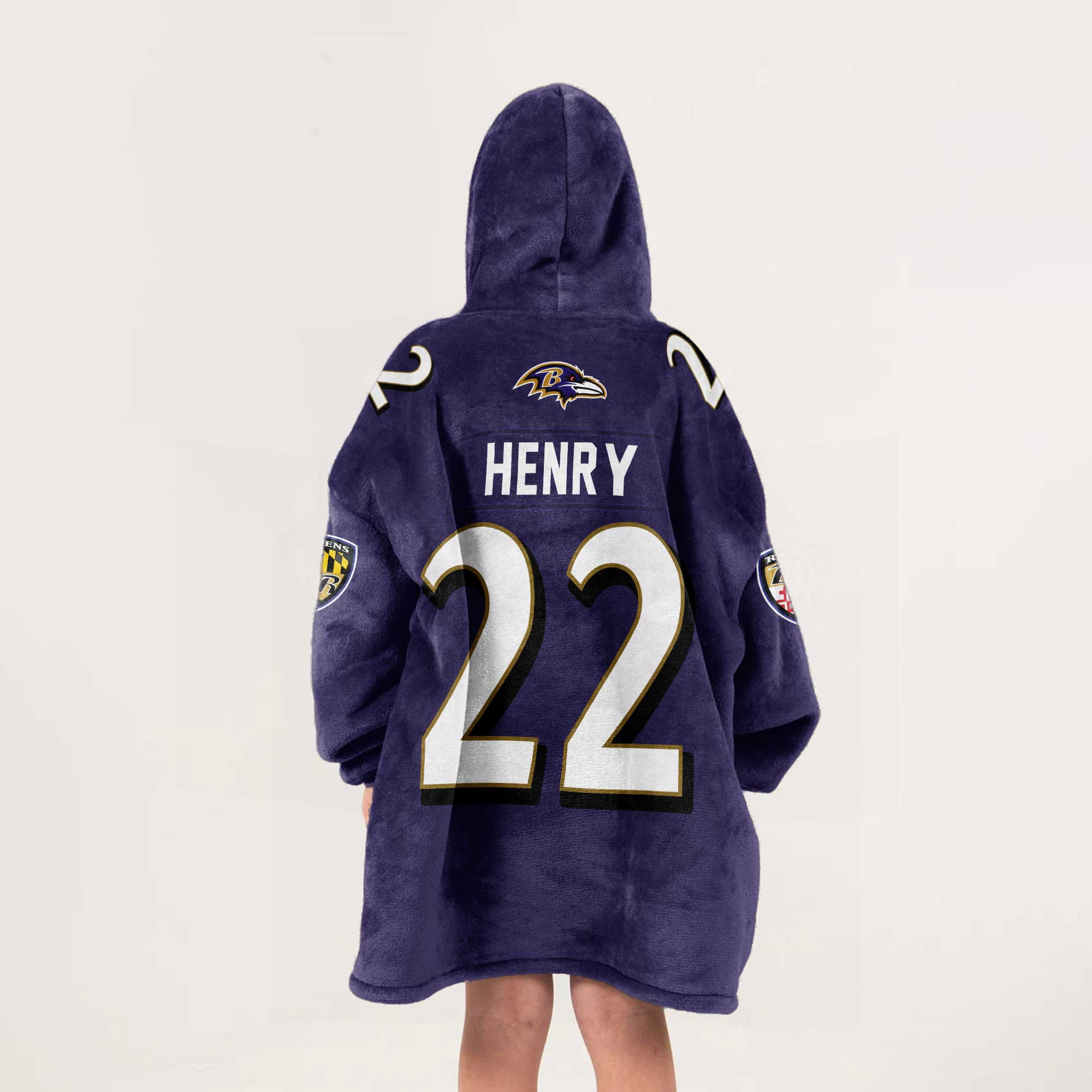 Adult 22 Baltimore Football Unisex Blanket Hoodie