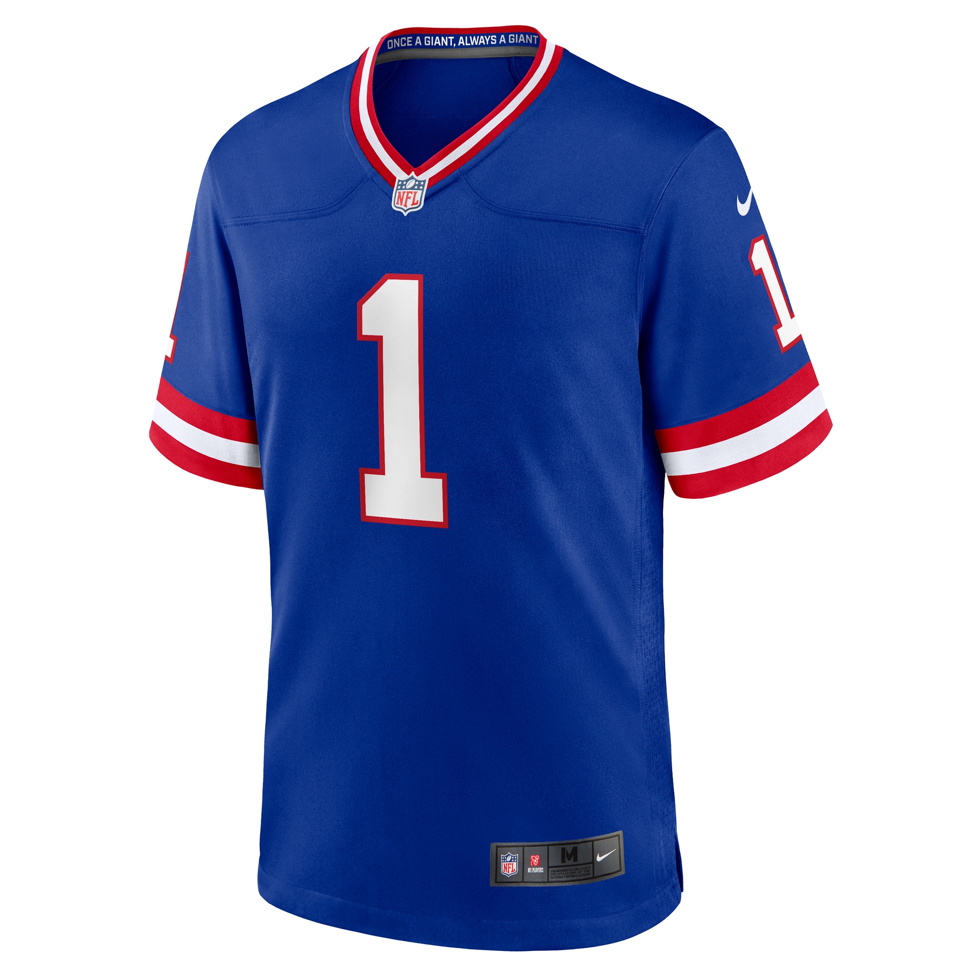 Malik Nabers #1 New York Giants 2nd Alternate 2025 NFL Draft Game Jersey - Royal