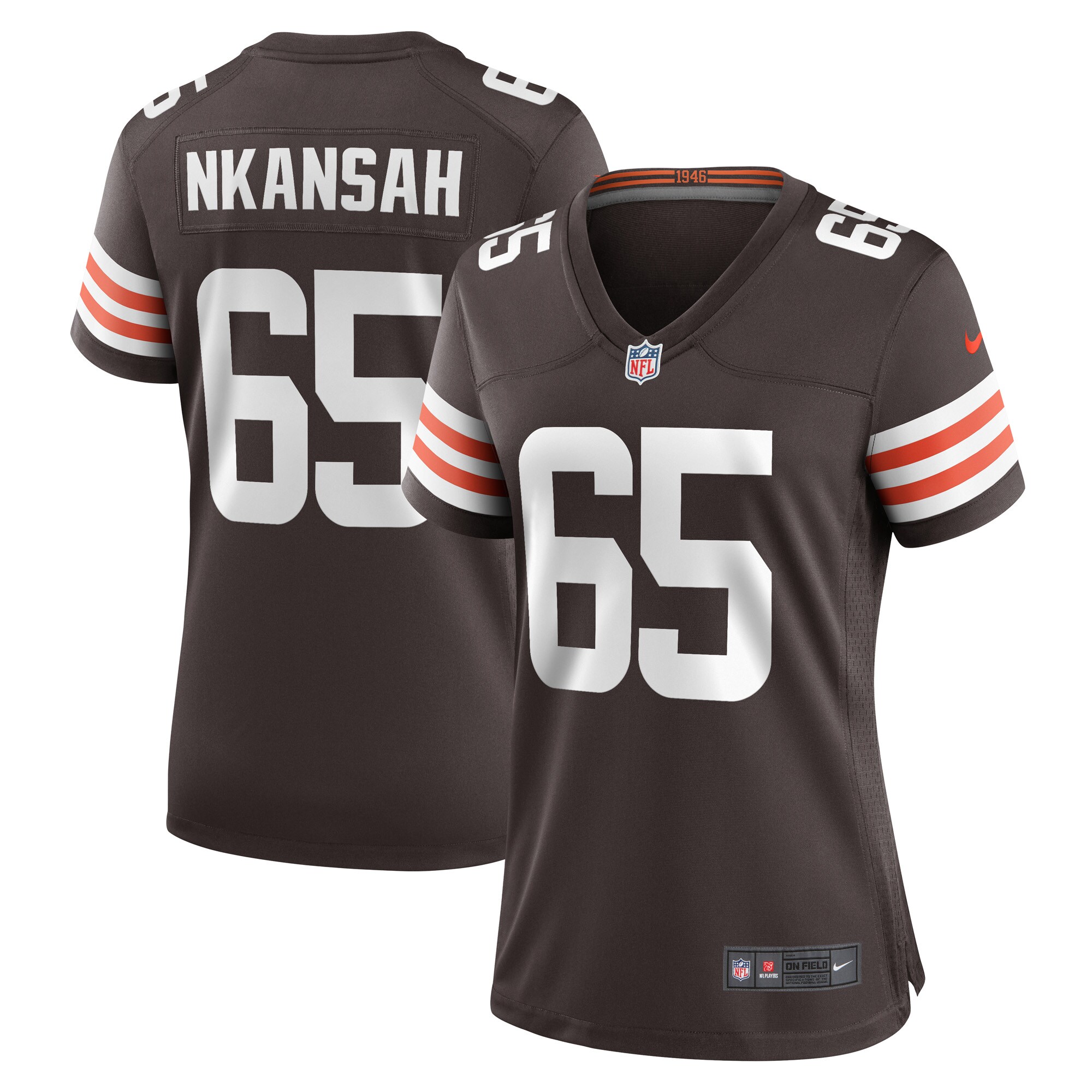 Elijah Nkansah Cleveland Browns  Women's Game Player Jersey - Brown