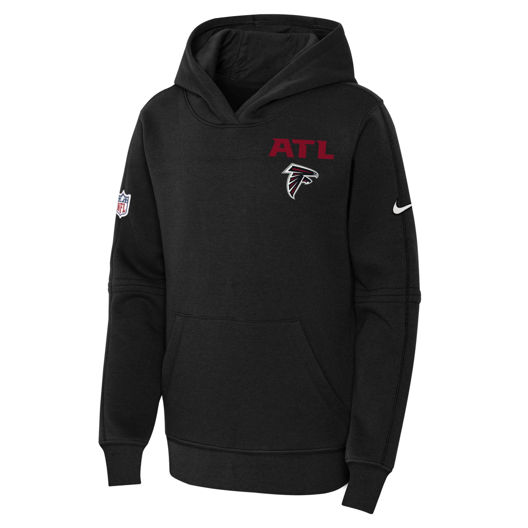 Atlanta Falcons  Youth 2023 Sideline Club Fleece Pullover Hoodie - Black