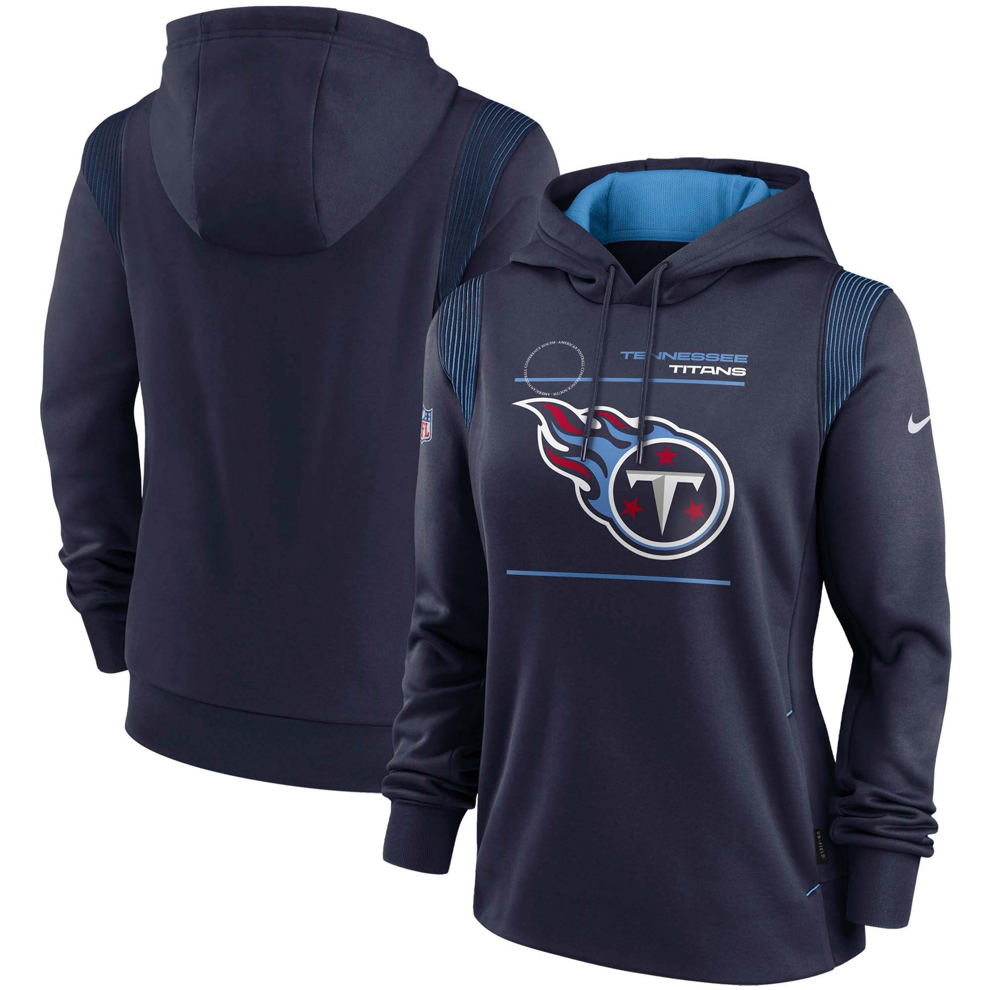 Tennessee Titans Women's Sideline Performance Pullover Hoodie - Navy