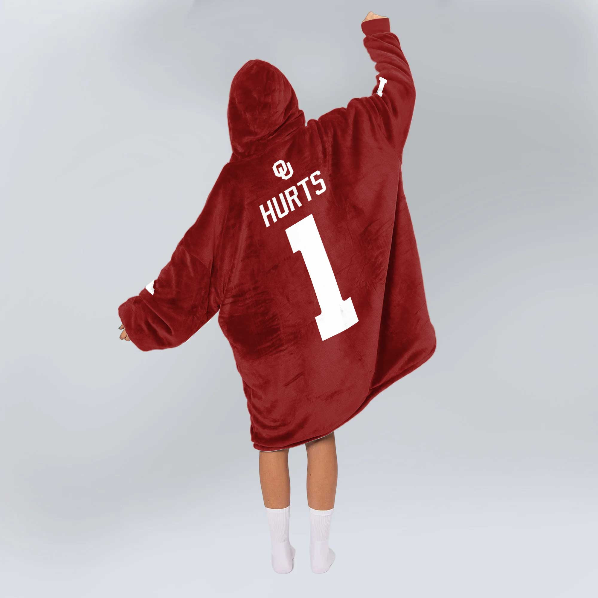 Adult J.H 1 Oklahoma Football Unisex Blanket Hoodie