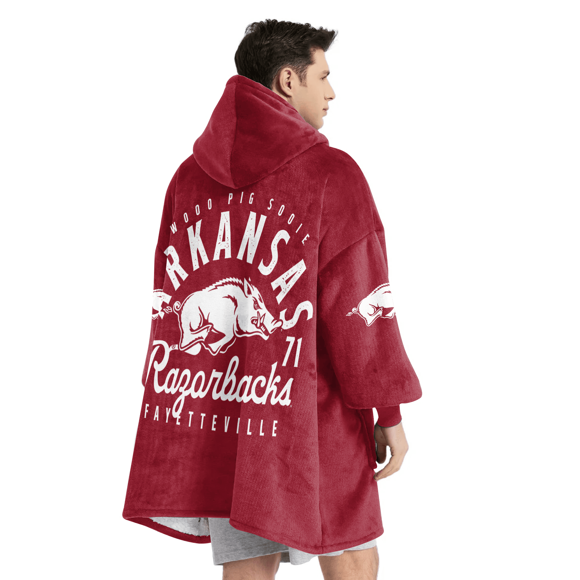 Adult Arkansas Football Unisex Blanket Hoodie