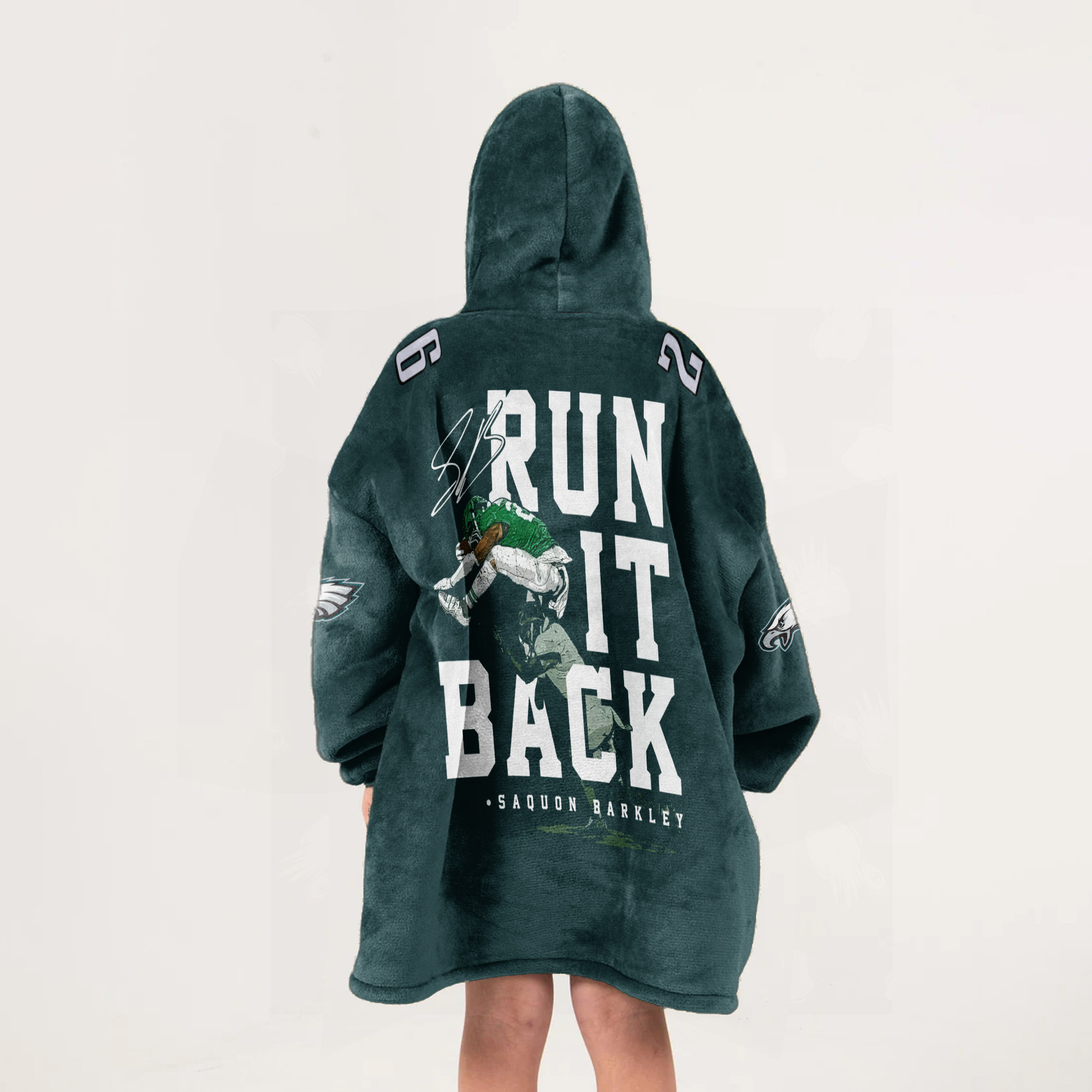 Adult Run It Back 26 Philadelphia Football Unisex Blanket Hoodie