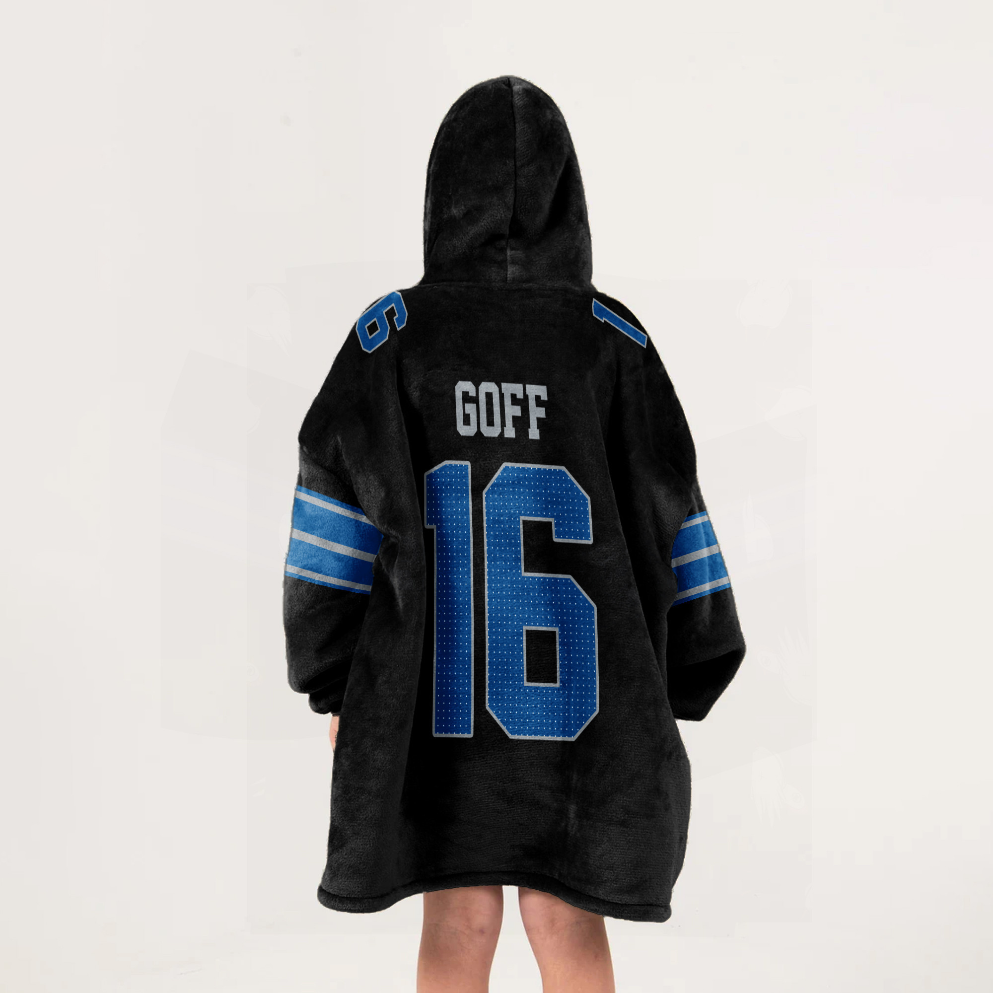 Adult 16 Detroit Lions Football Unisex Blanket Hoodie