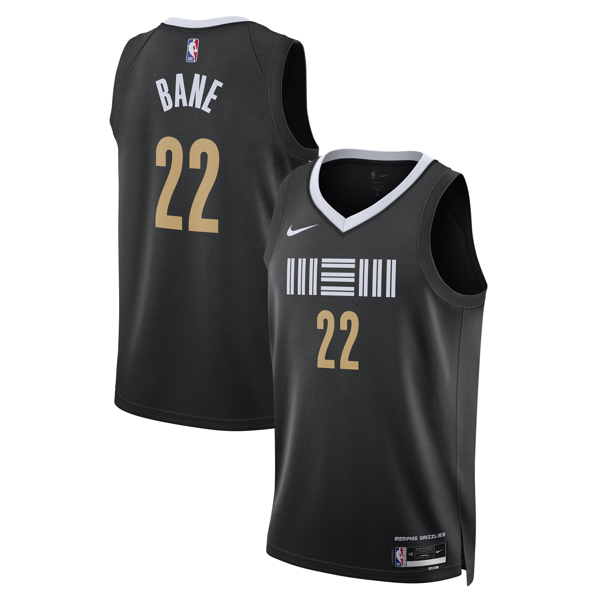 Unisex Memphis Grizzlies Desmond Bane  Black 2023/24 Swingman Jersey - City Edition