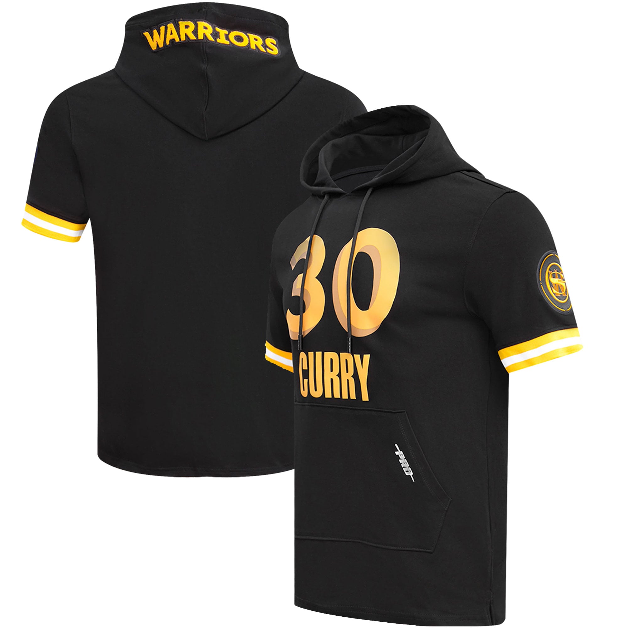 Men's Golden State Warriors Stephen Curry Pro Standard Black 2023/24 City Edition Name & Number Short Sleeve Pullover Hoodie